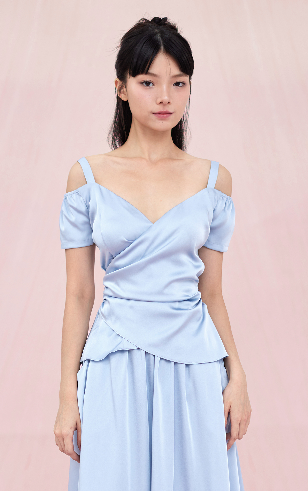 Allerie Blue Satin Top