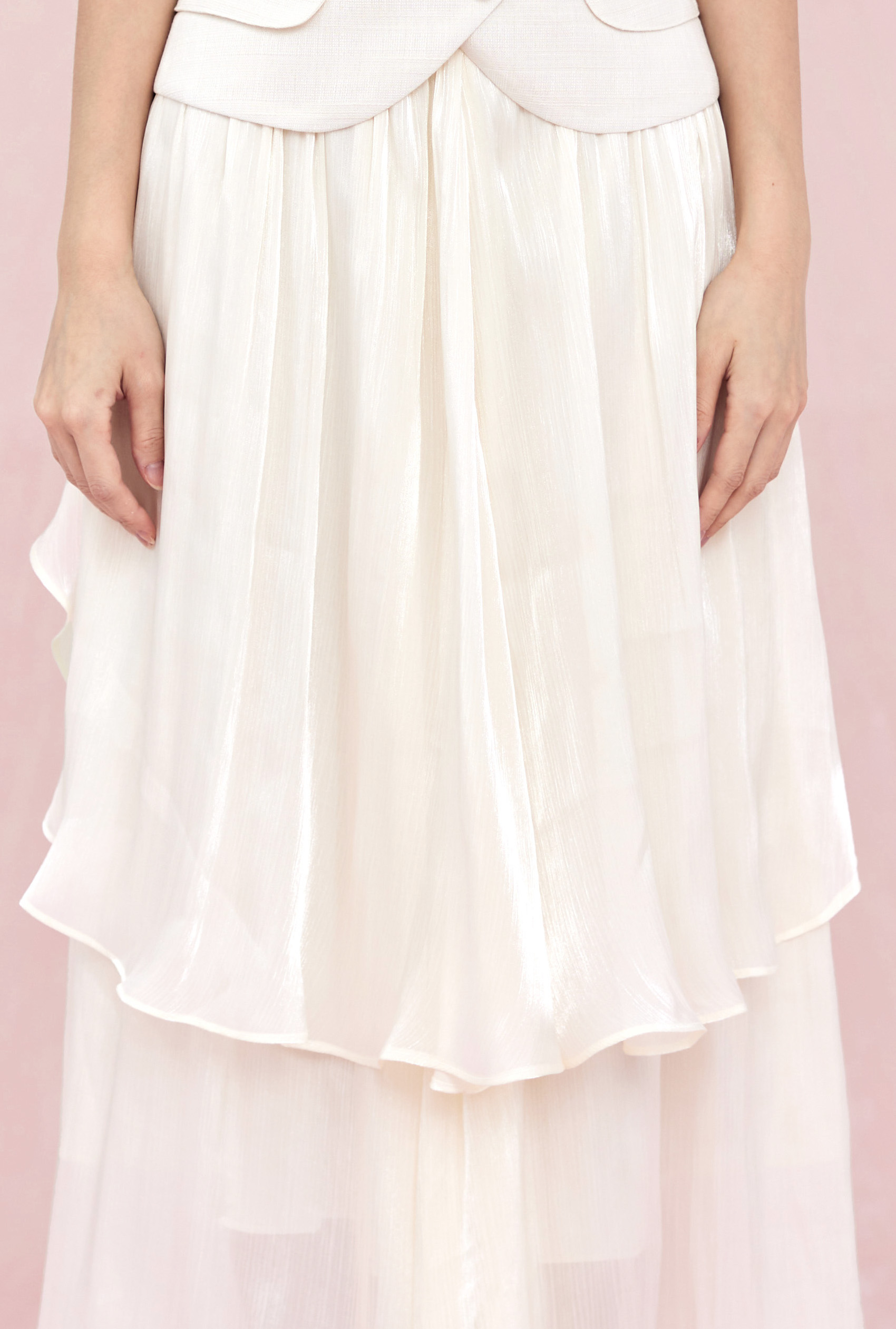 Annette Beige Tier Skirt