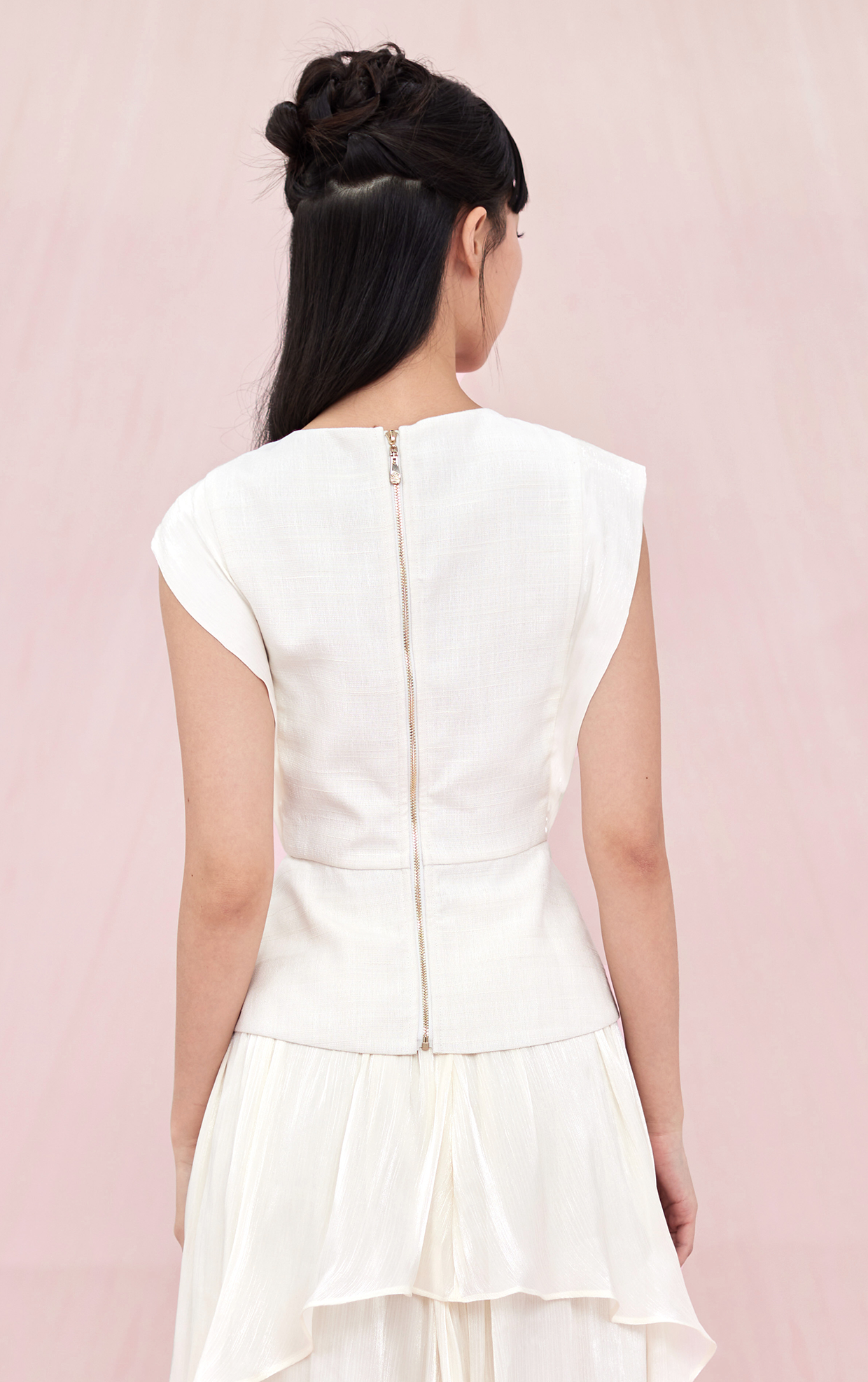 Annette Cream Tweed Top