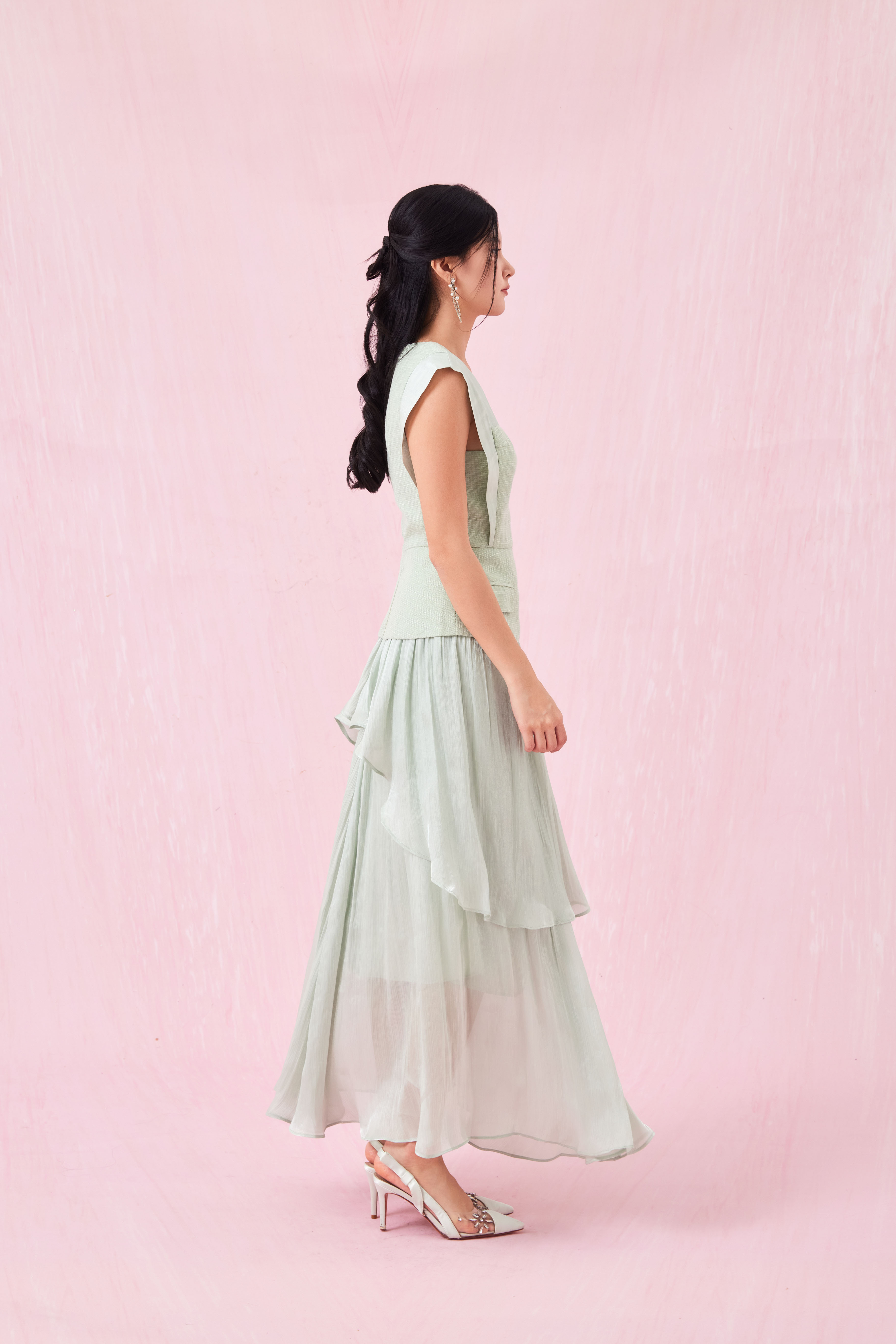 Annette Green Tier Skirt