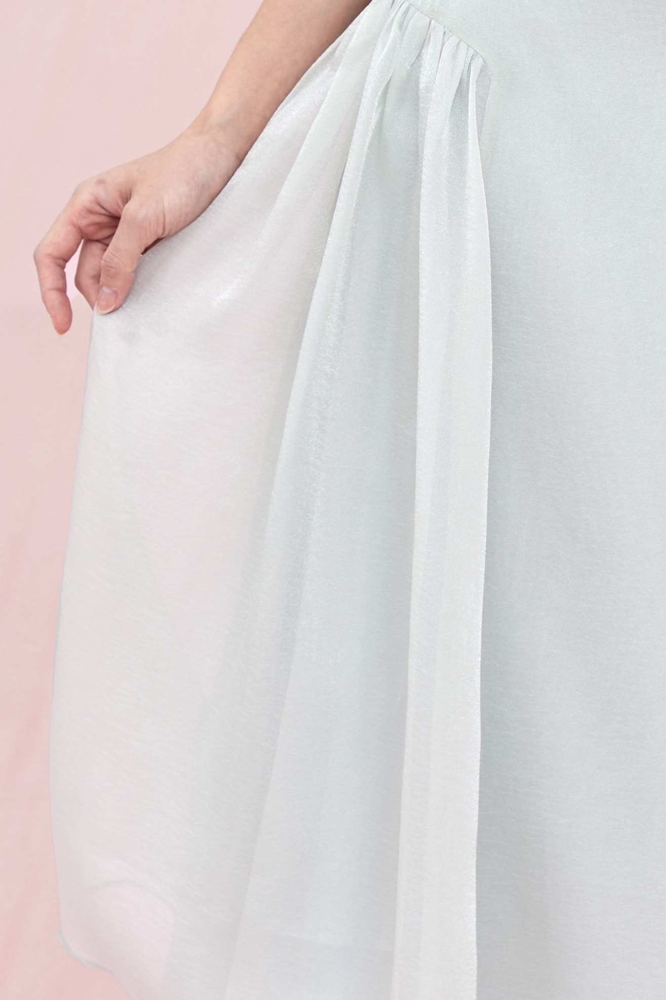 Begonia Green Organza Midi Skirt