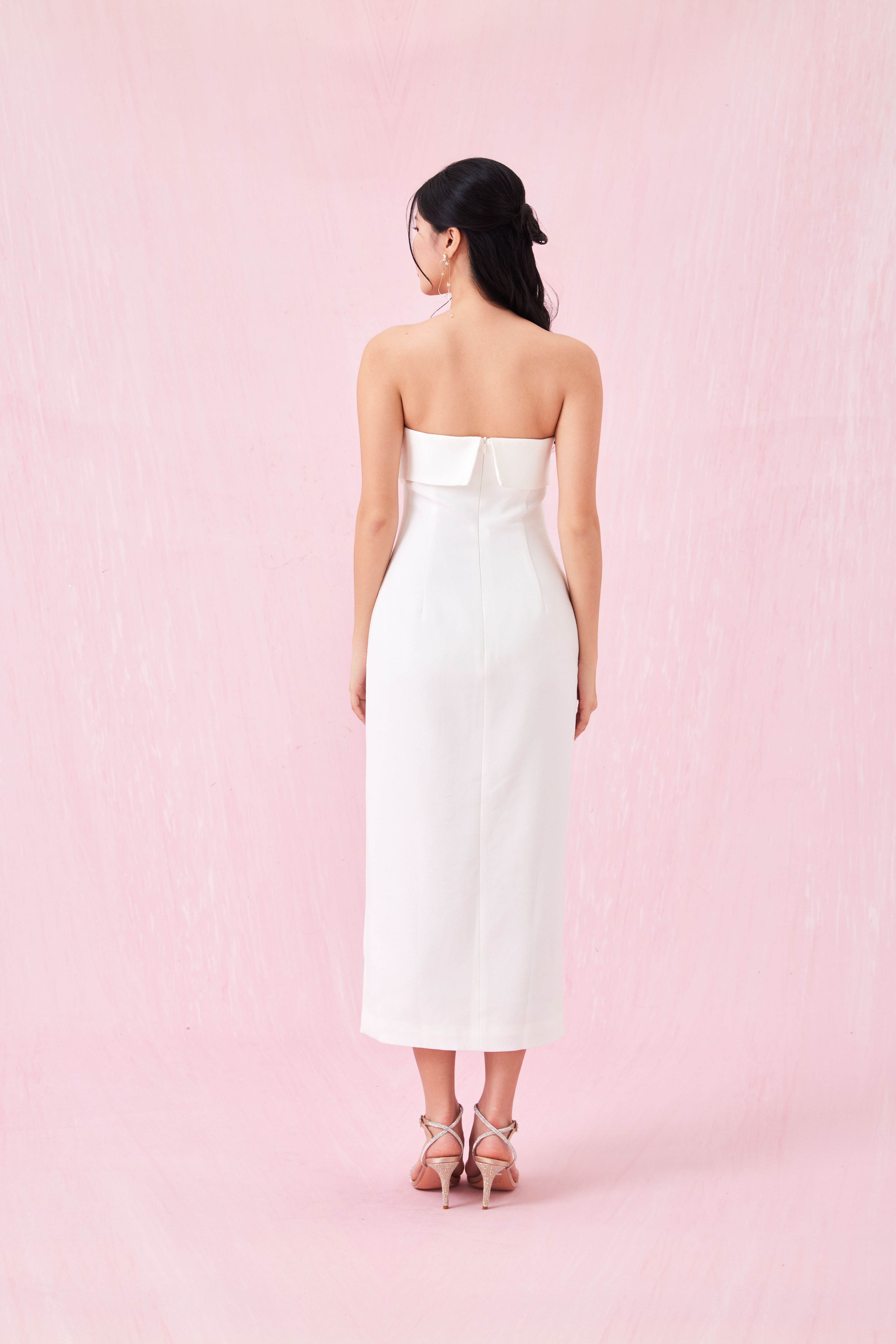 Brier White Midi Tube Dress