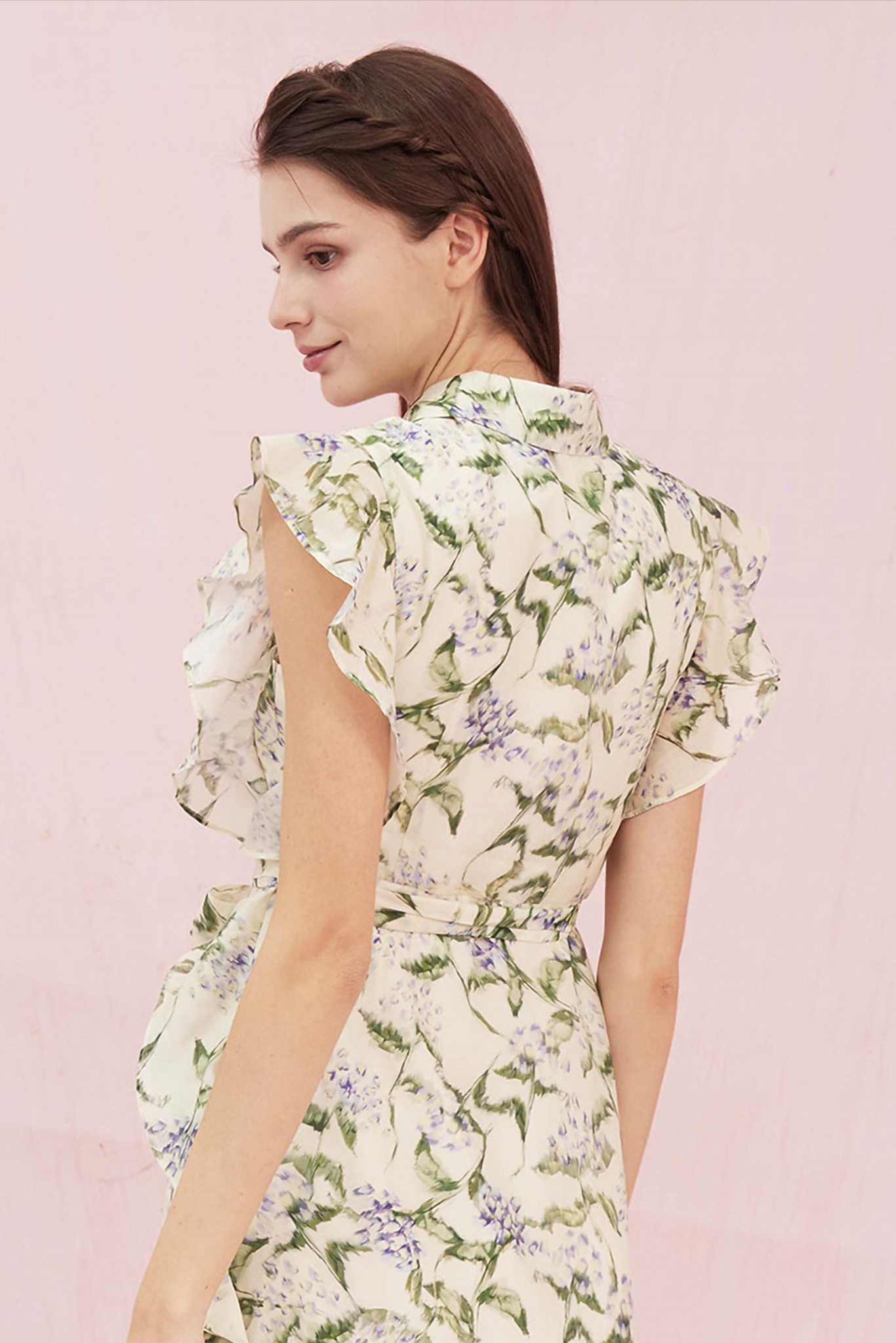 Genisis Ruffle Floral Printed Midi Dress