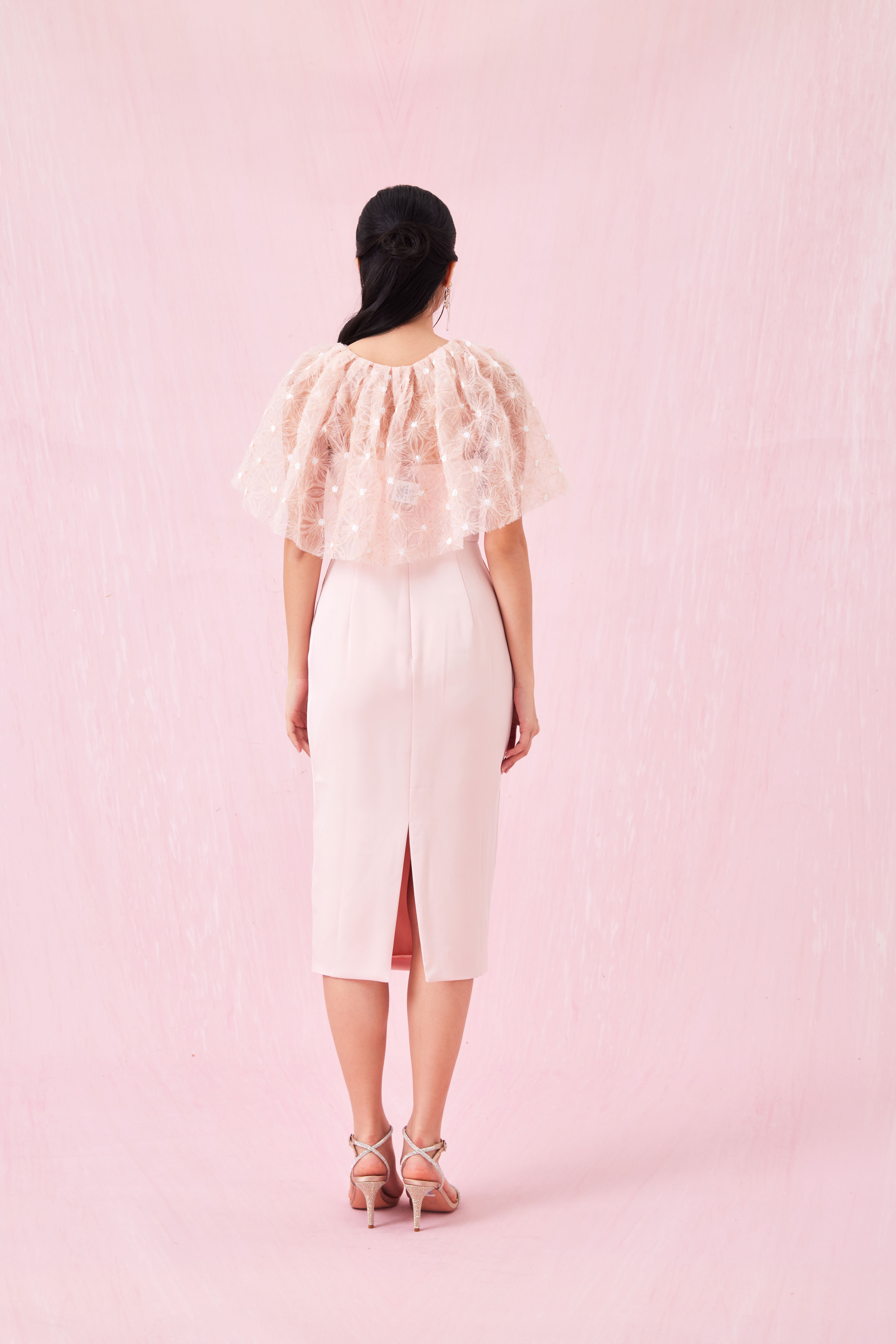 Carressa Pink Mesh Cape