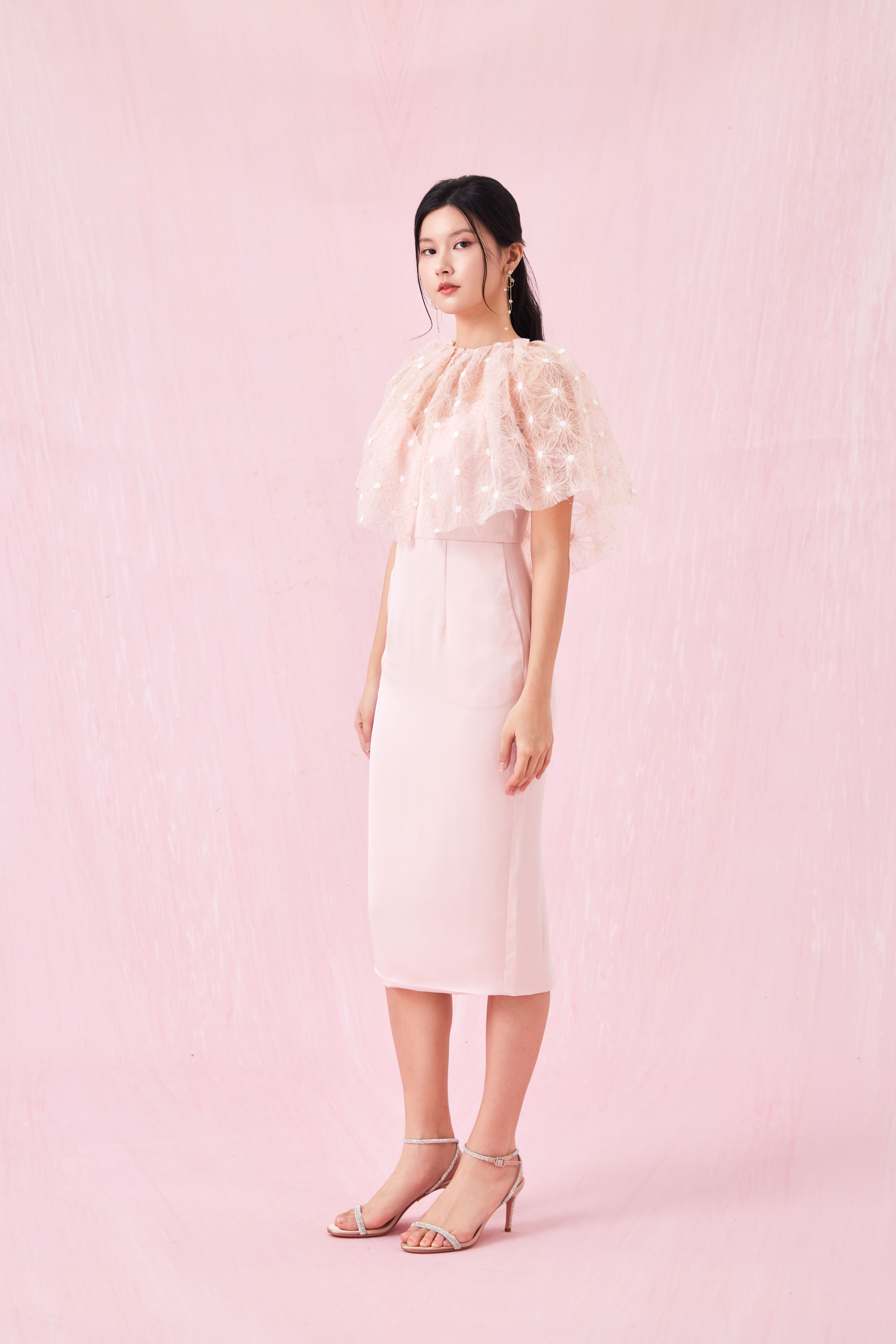 Carressa Pink Mesh Cape