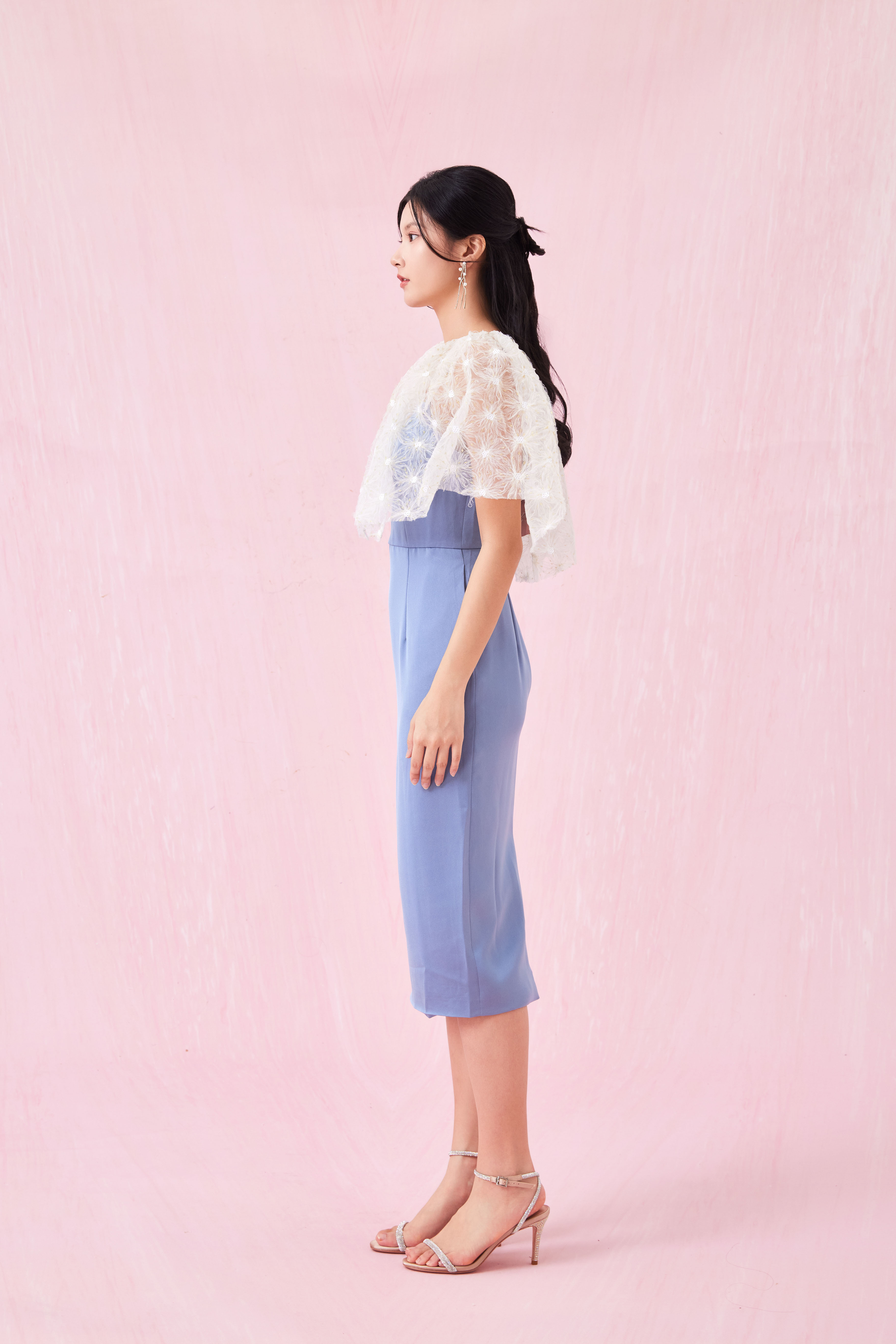 Carressa Blue Spag Midi Dress