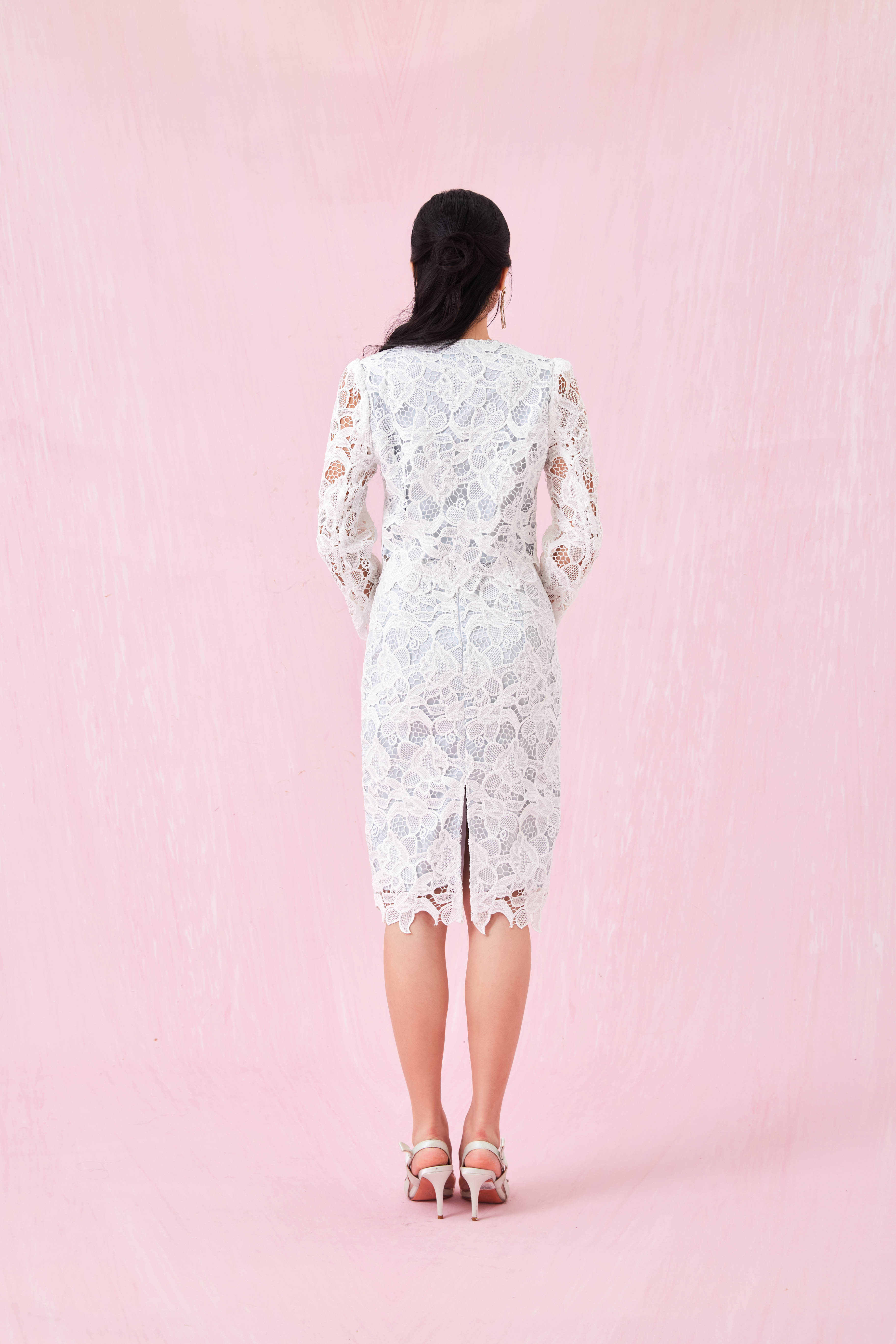 Gilly Light Green Satin With Lace Jacket