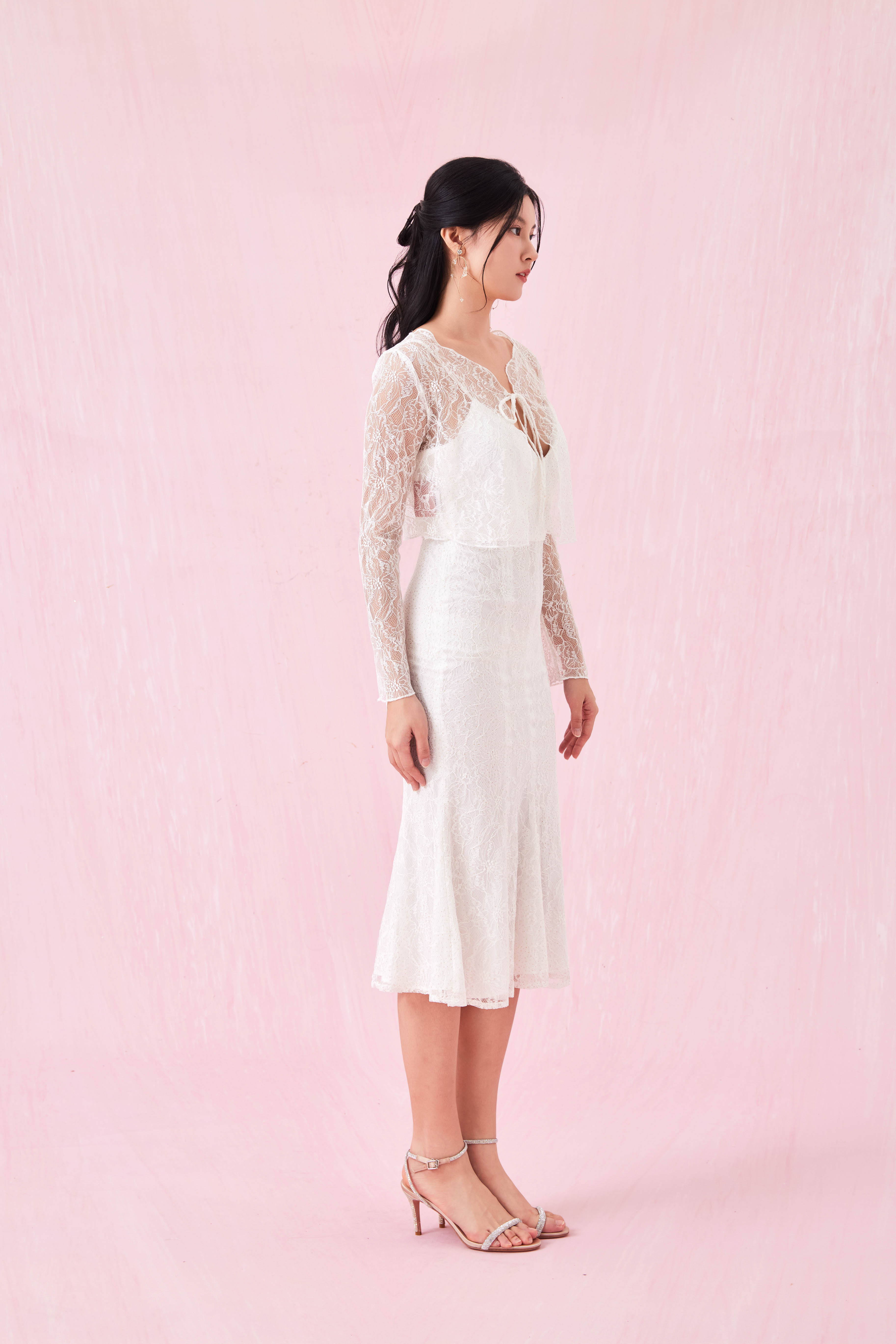 Antoinette White Lace Mermaid Dress