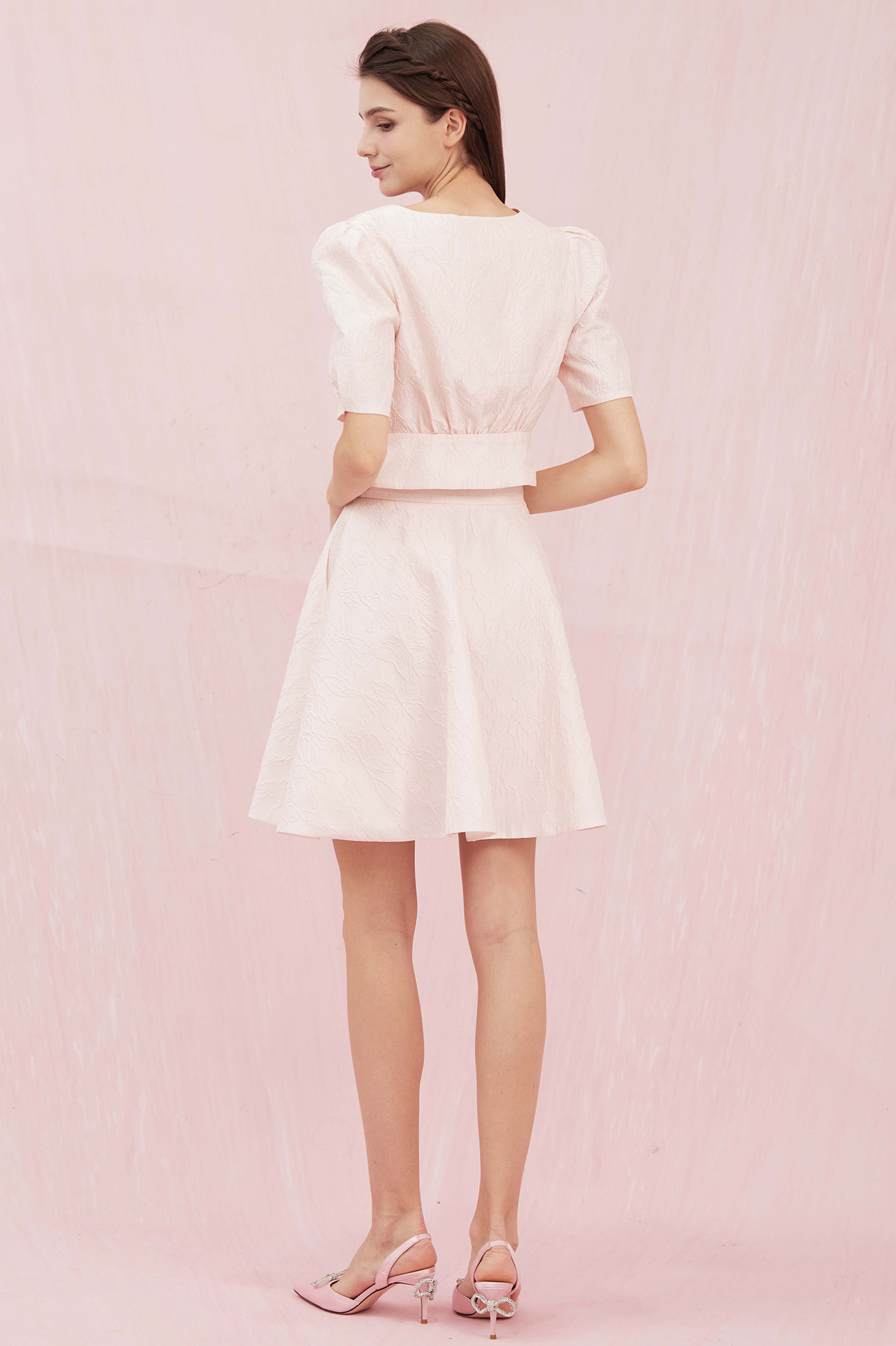 Gracella Pink Jacquard Top