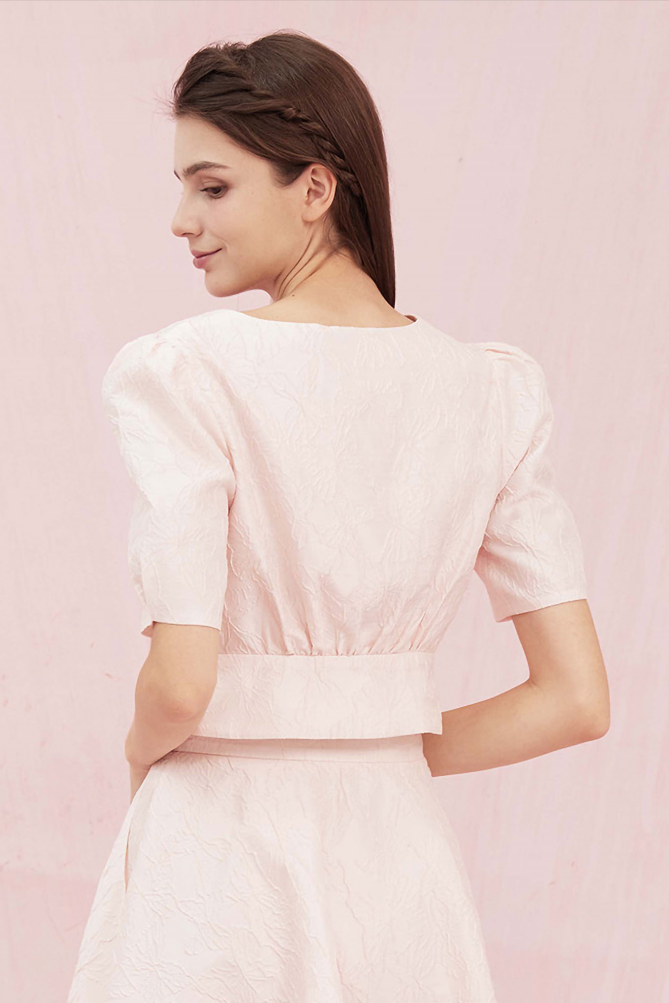 Gracella Pink Jacquard Top