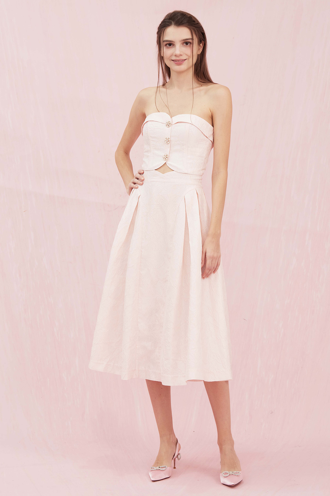 Noemie Pink Bustier Top