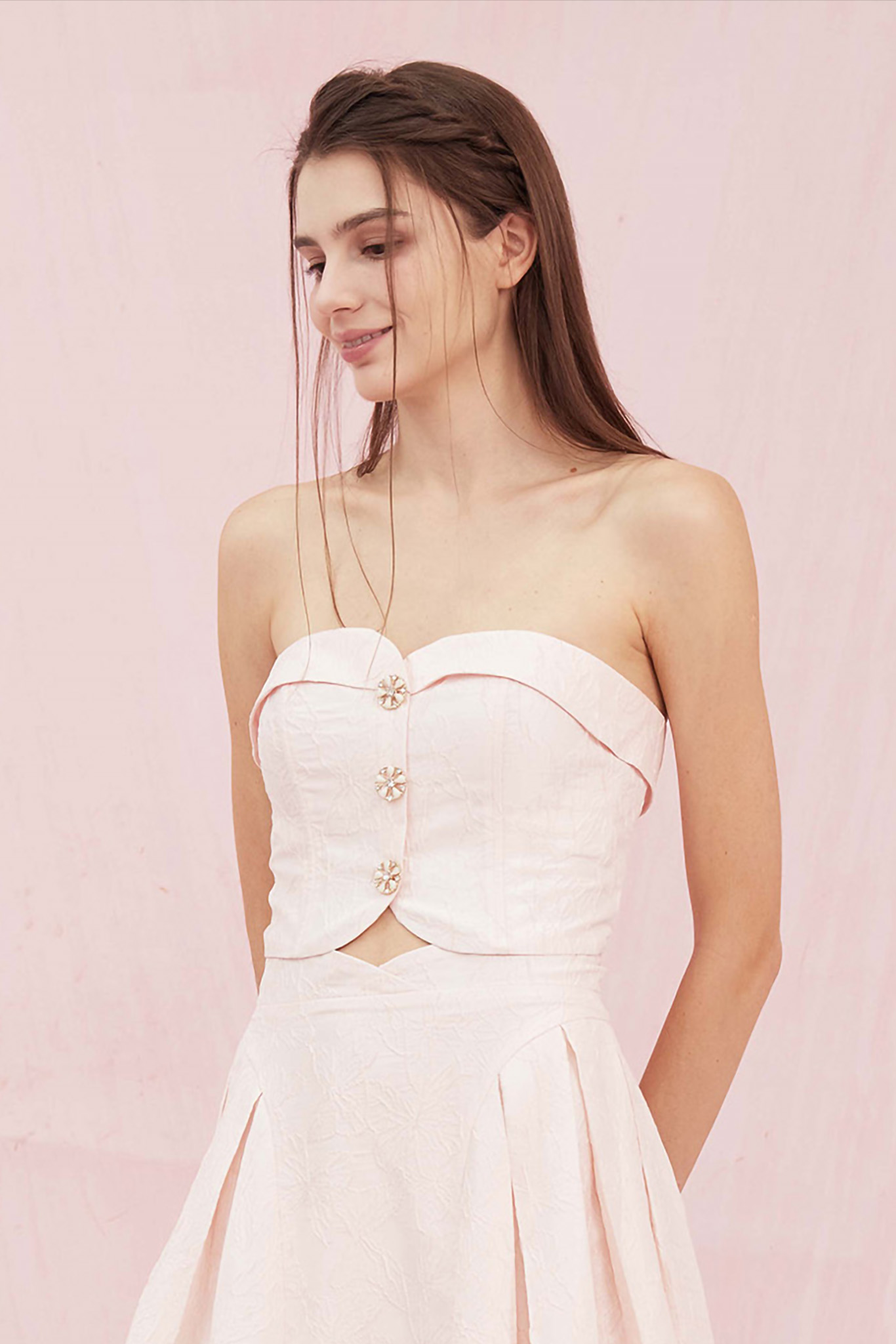 Noemie Pink Bustier Top