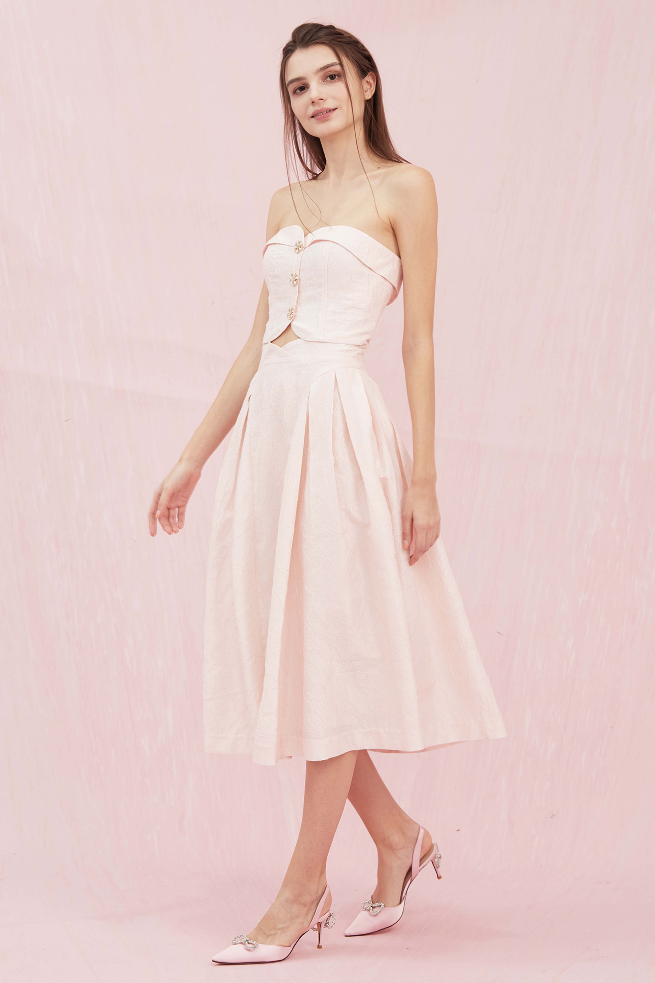 Noemie Pink Bustier Top