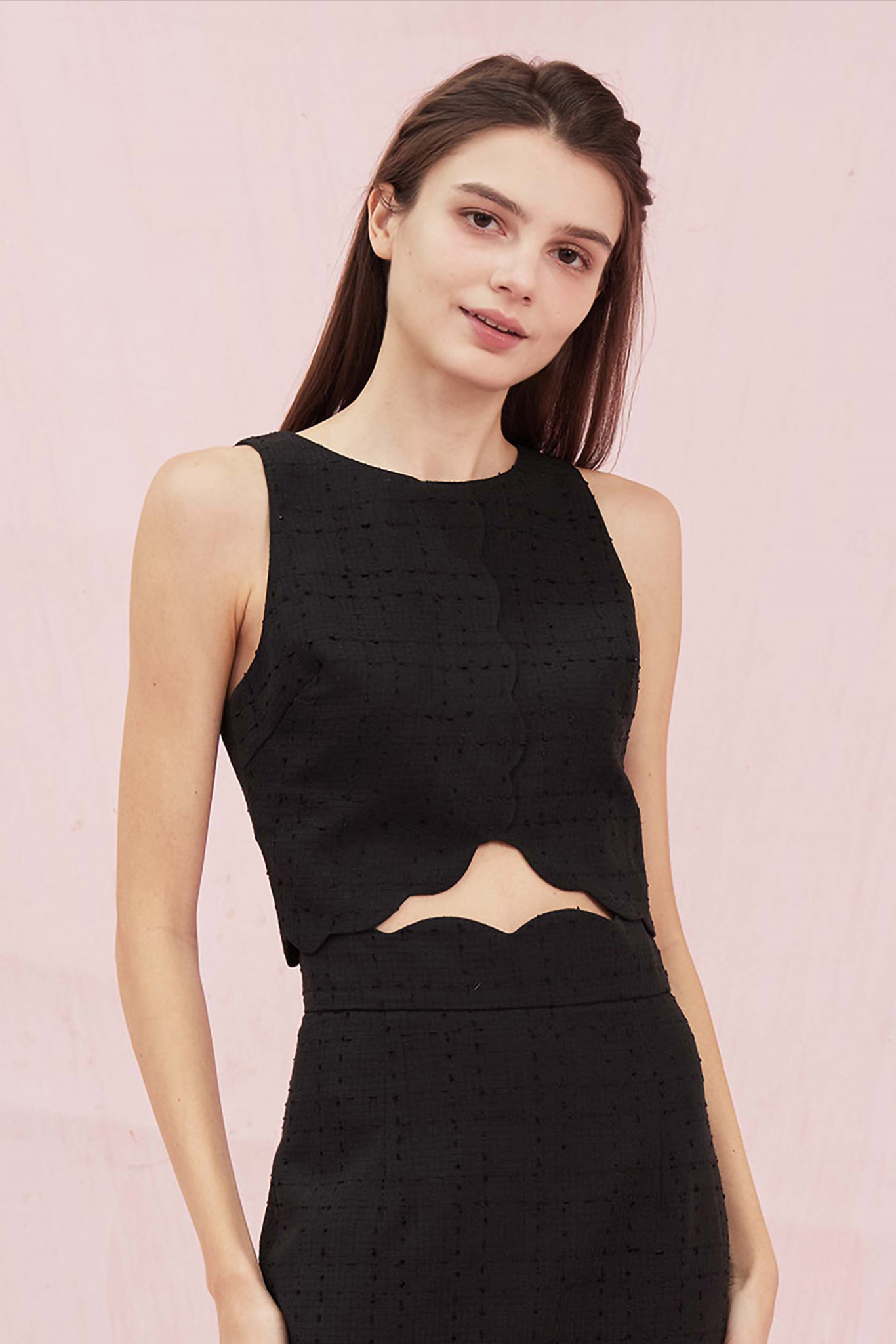 Gavriela Black Tweed Top