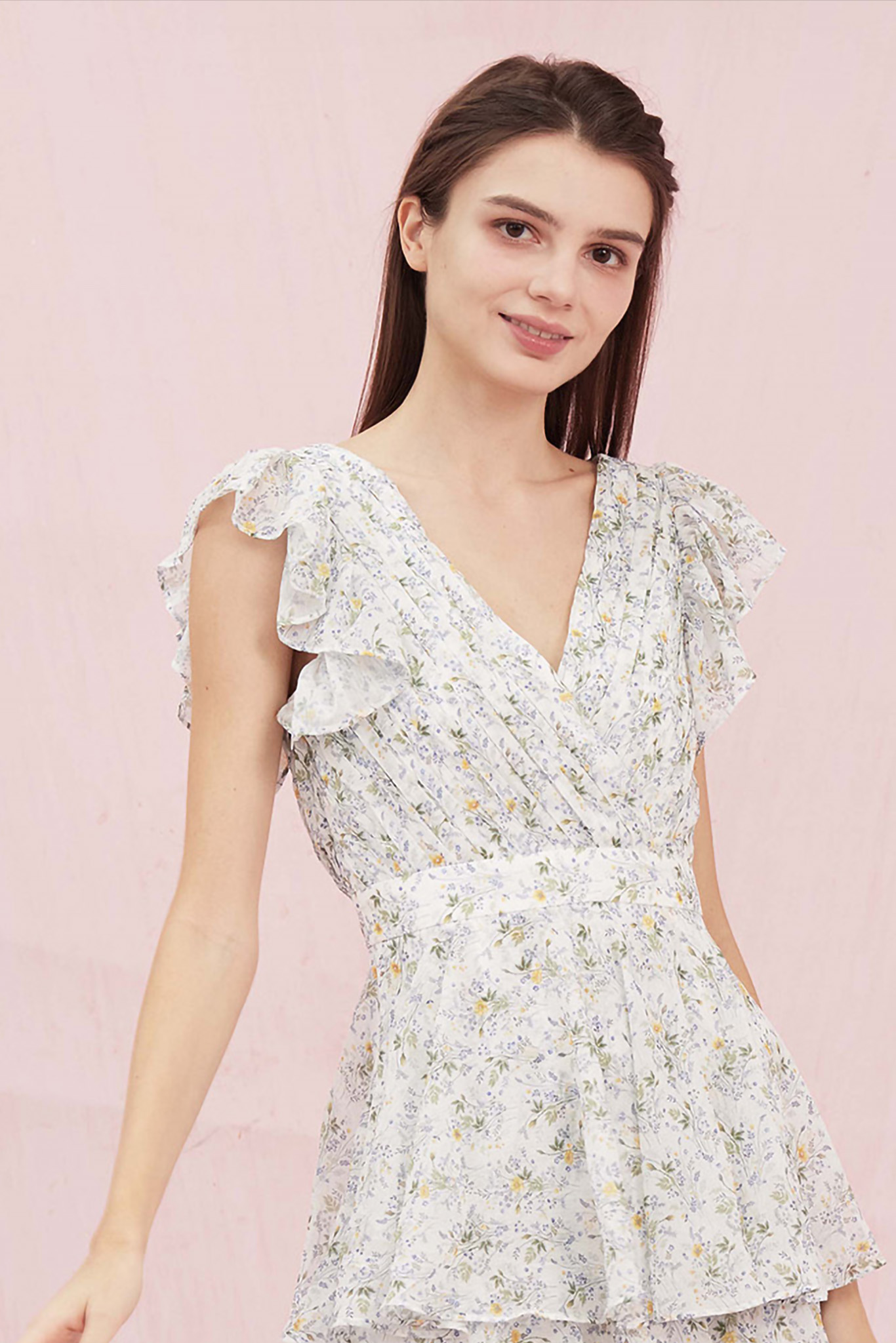 Aceline Sunflower Chiffon Long Dress