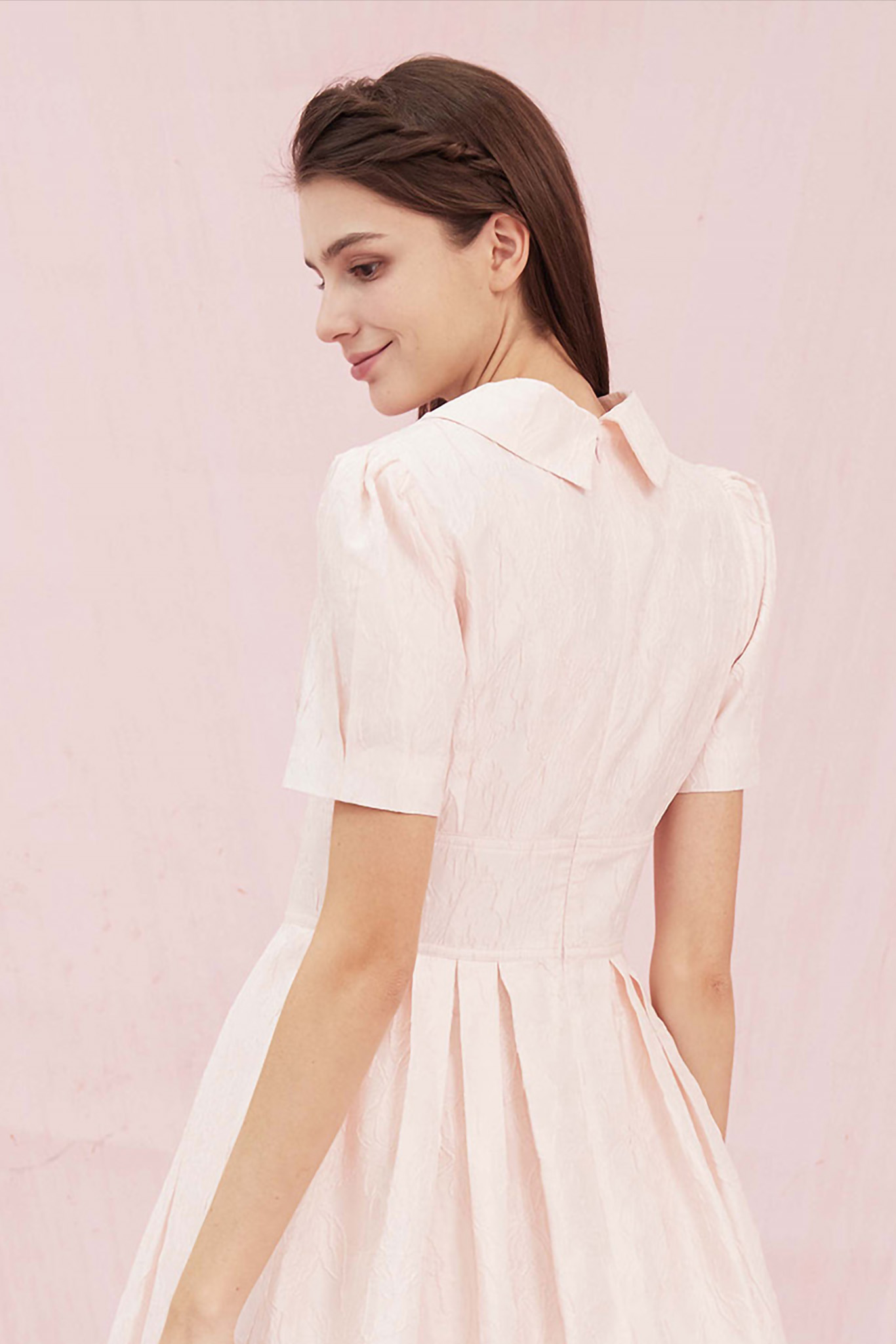 Adrienne Pink Jacquard Blazer Dress