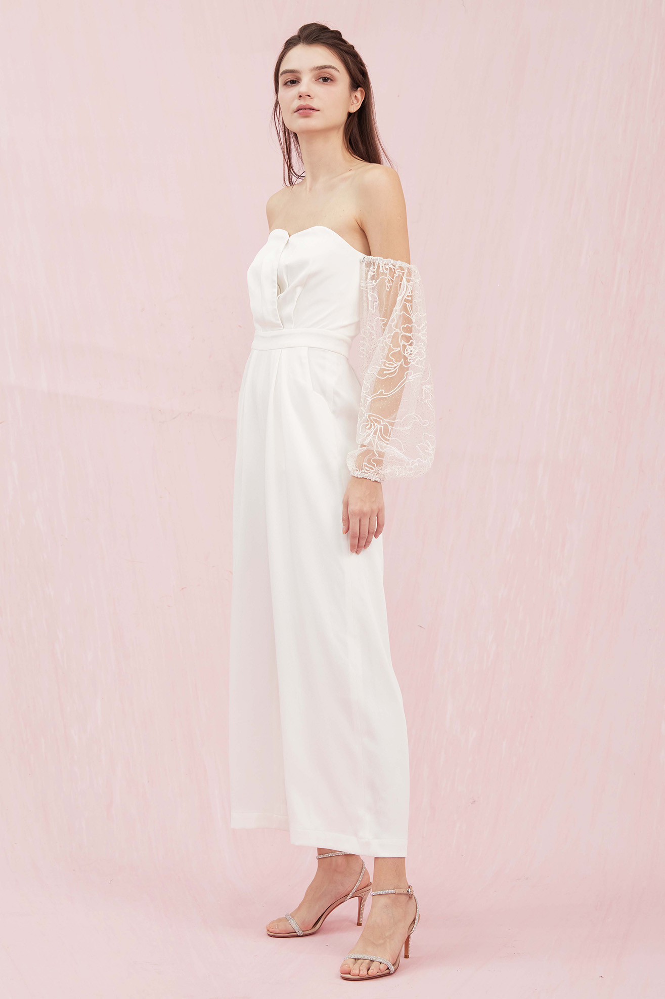 Gwynith White Off Shoulder Jumpsuit