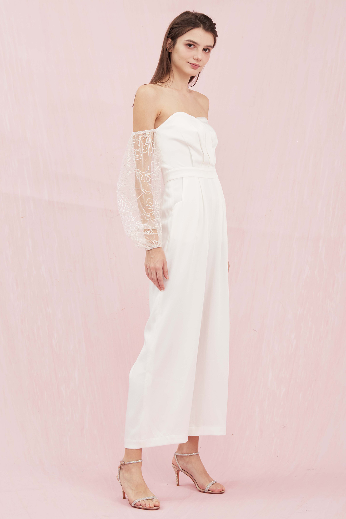 Gwynith White Off Shoulder Jumpsuit