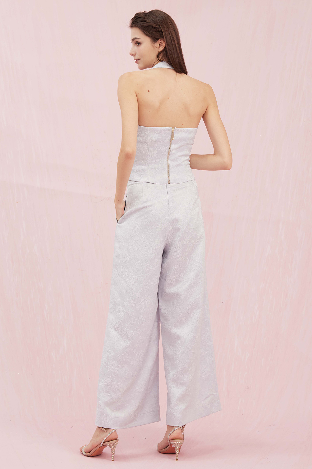 Brigitte Blue Jacquard Pants