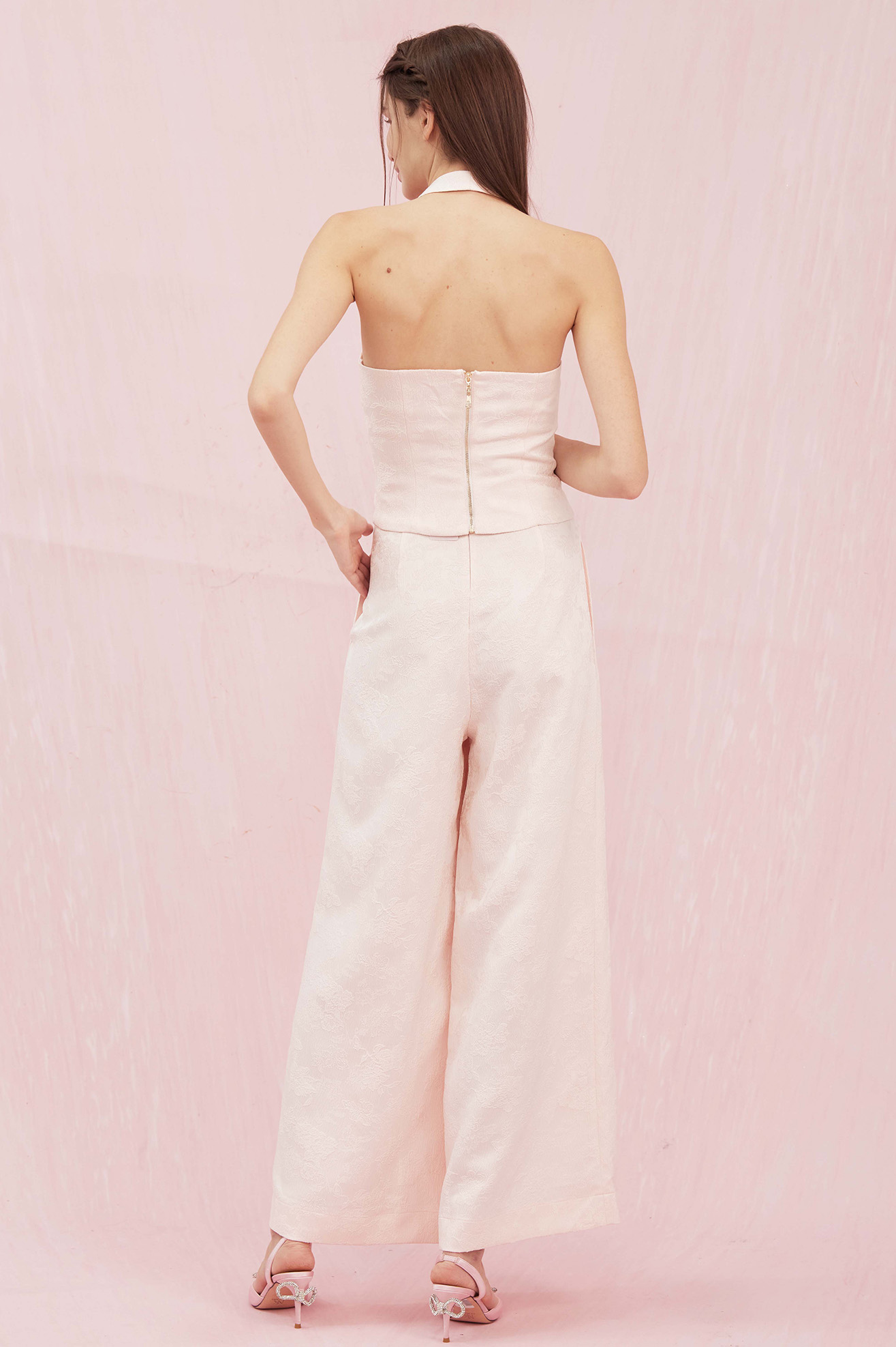 Brigitte Pink Jacquard Pants