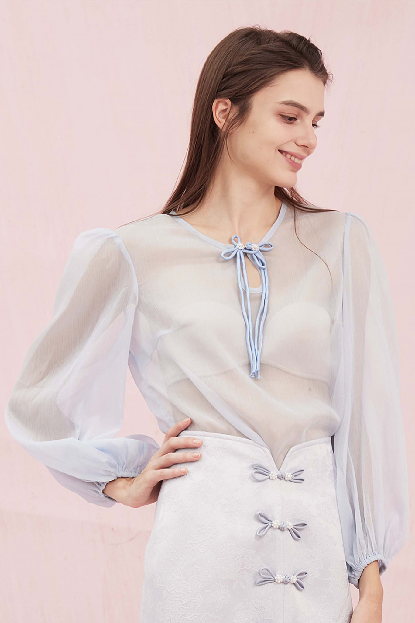 Brucine Blue Long Sleeve Top