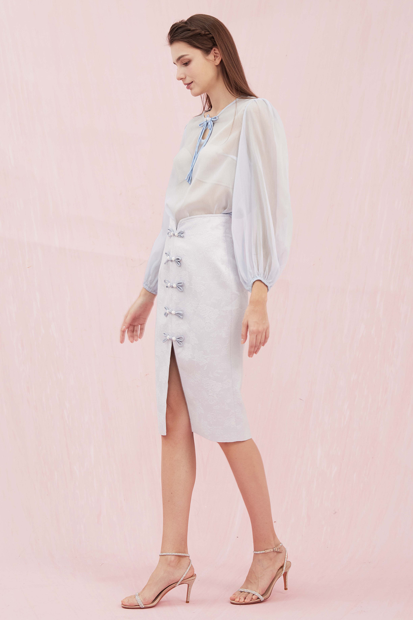 Brucine Blue Jacquard Skirt