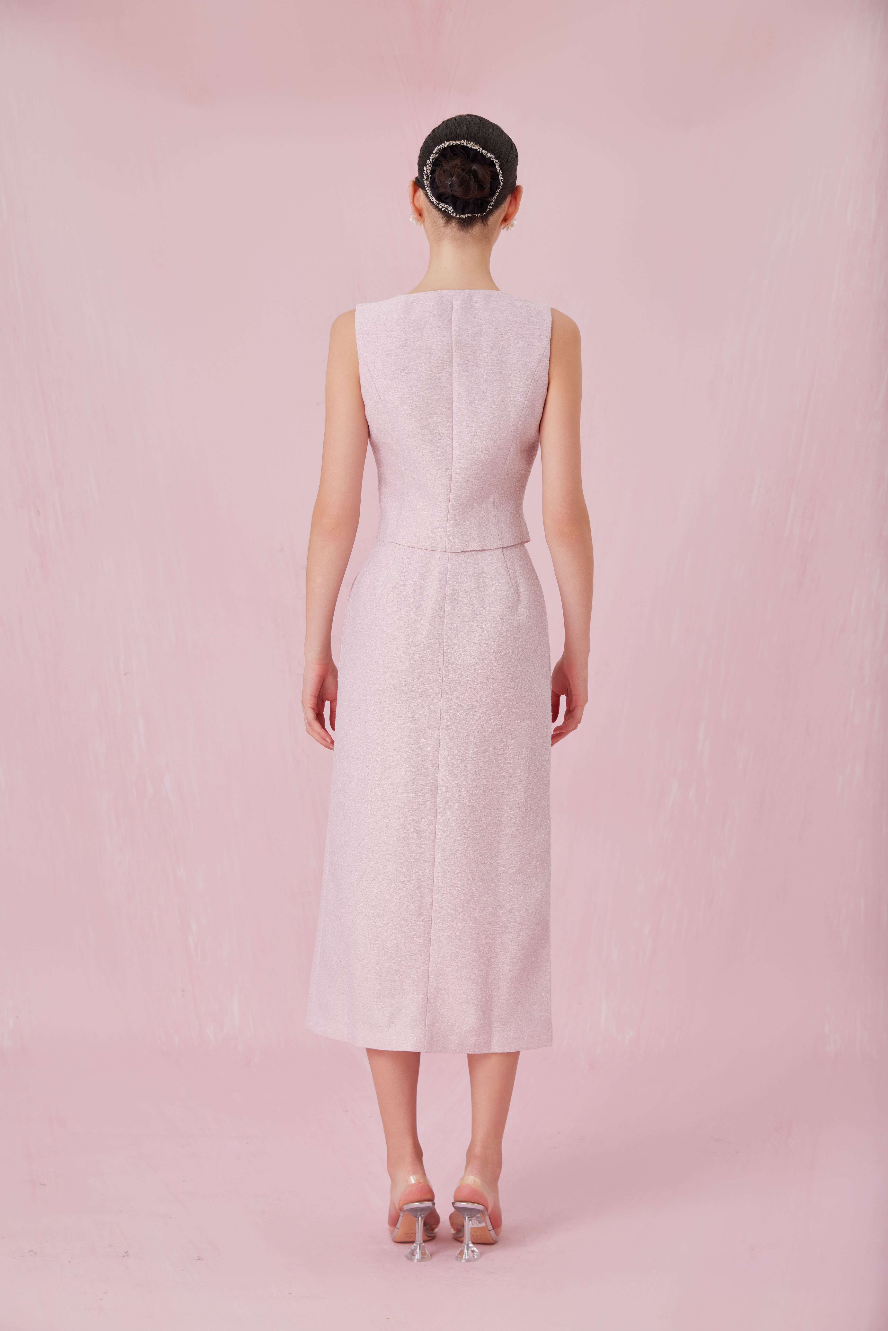 Cerrita Light Pink Tweed Vest