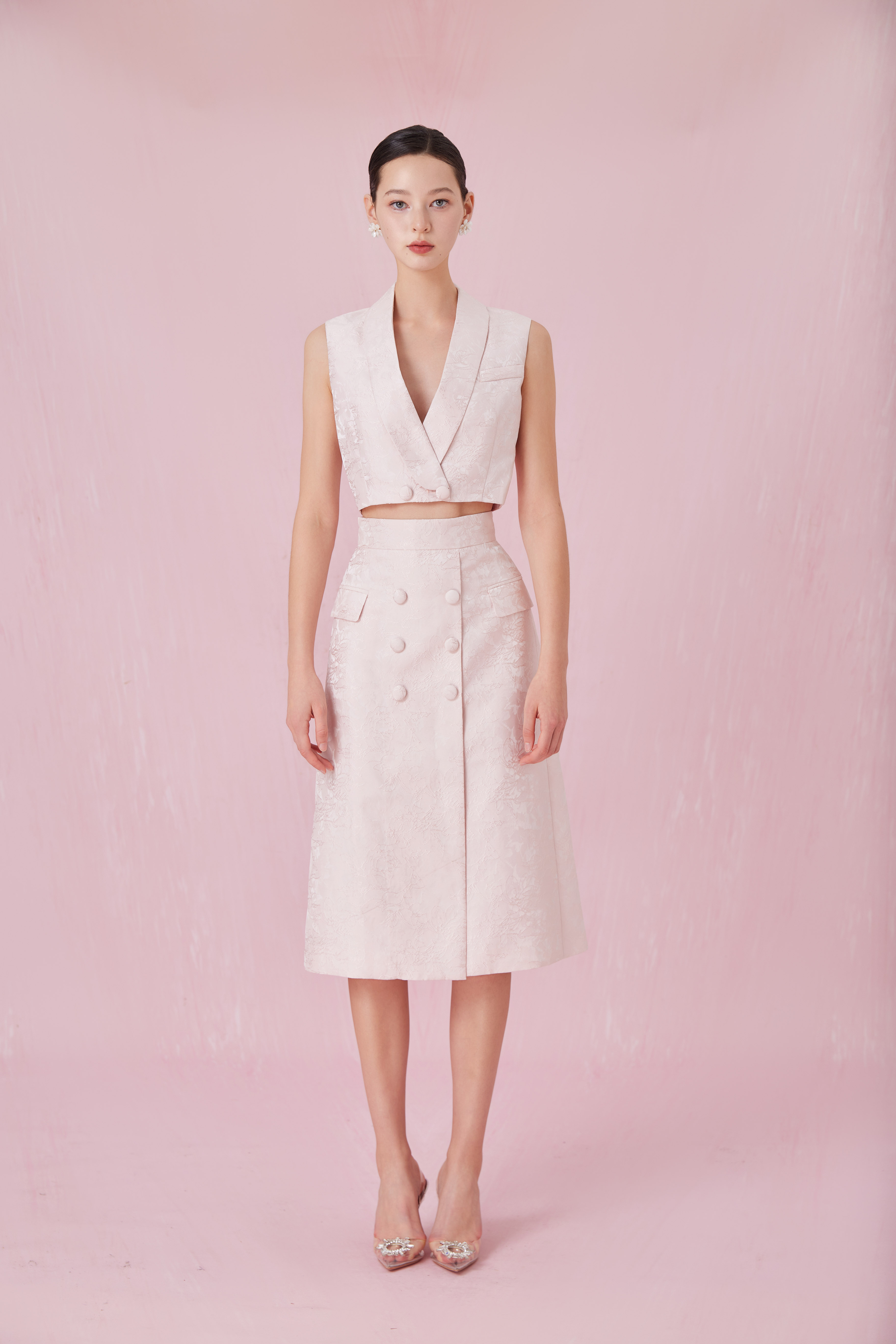 Chantel Cropped Pink Vest