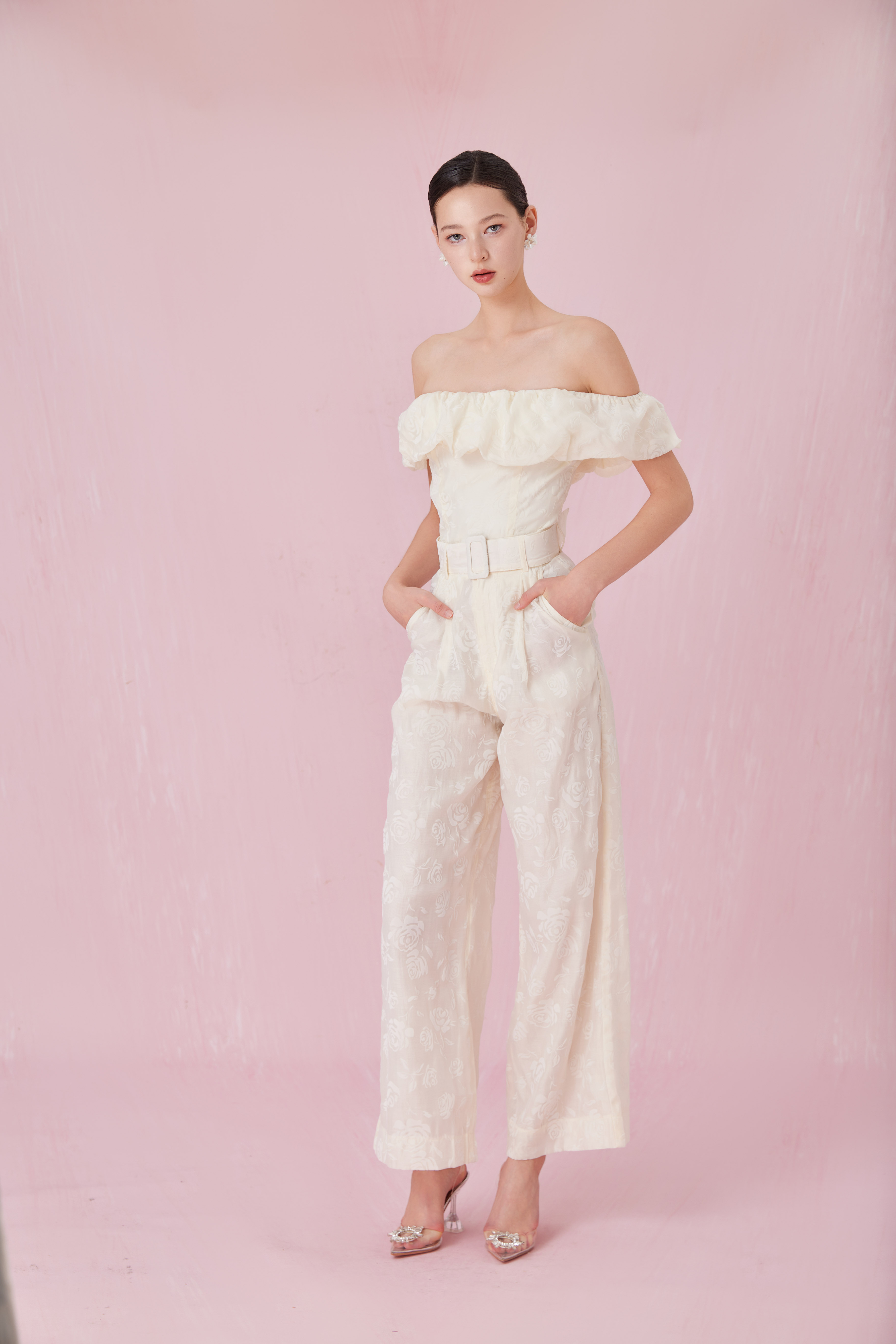 Chantall Cream Rose Straight Pants