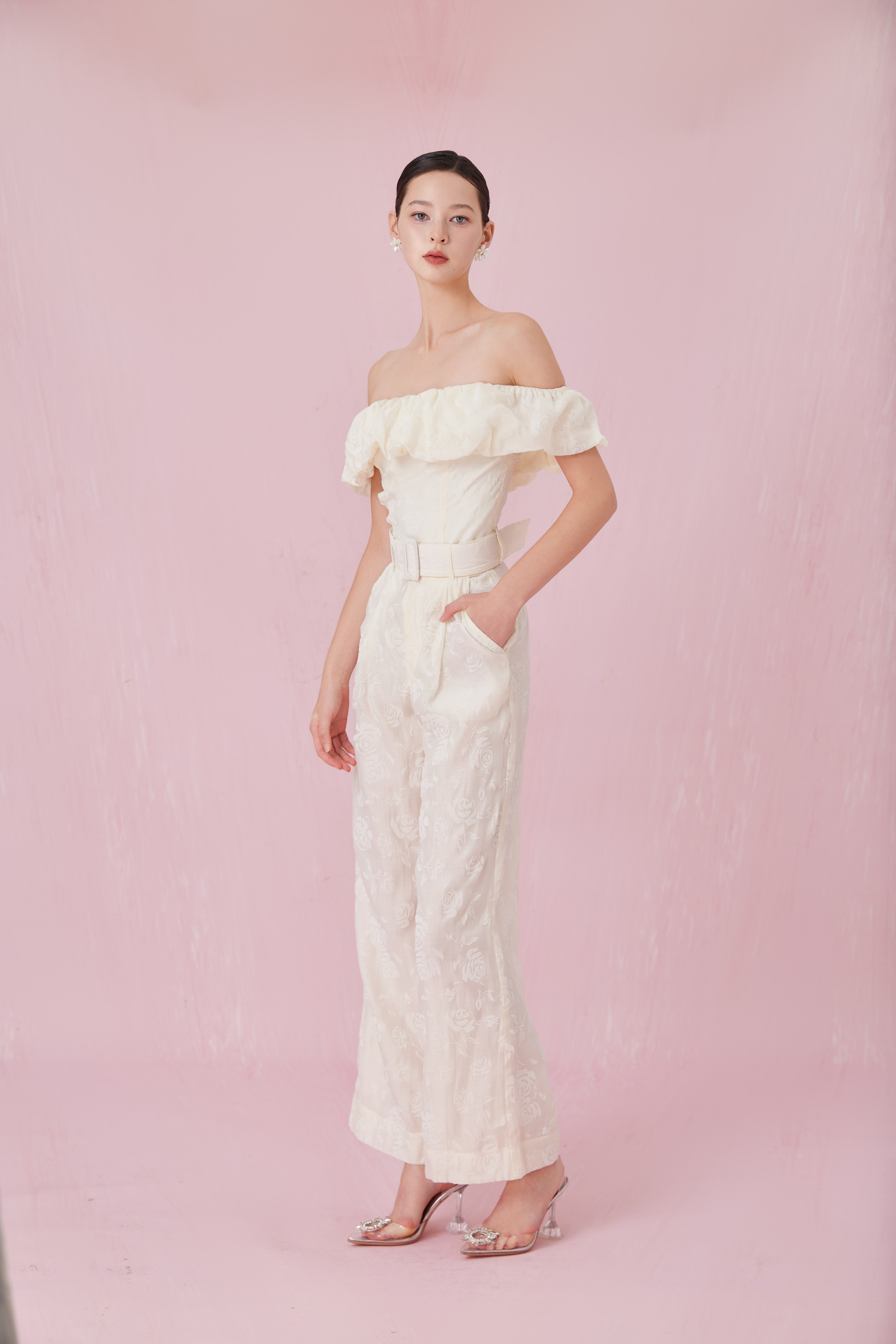 Chantall Cream Off Shoulder Puff Top