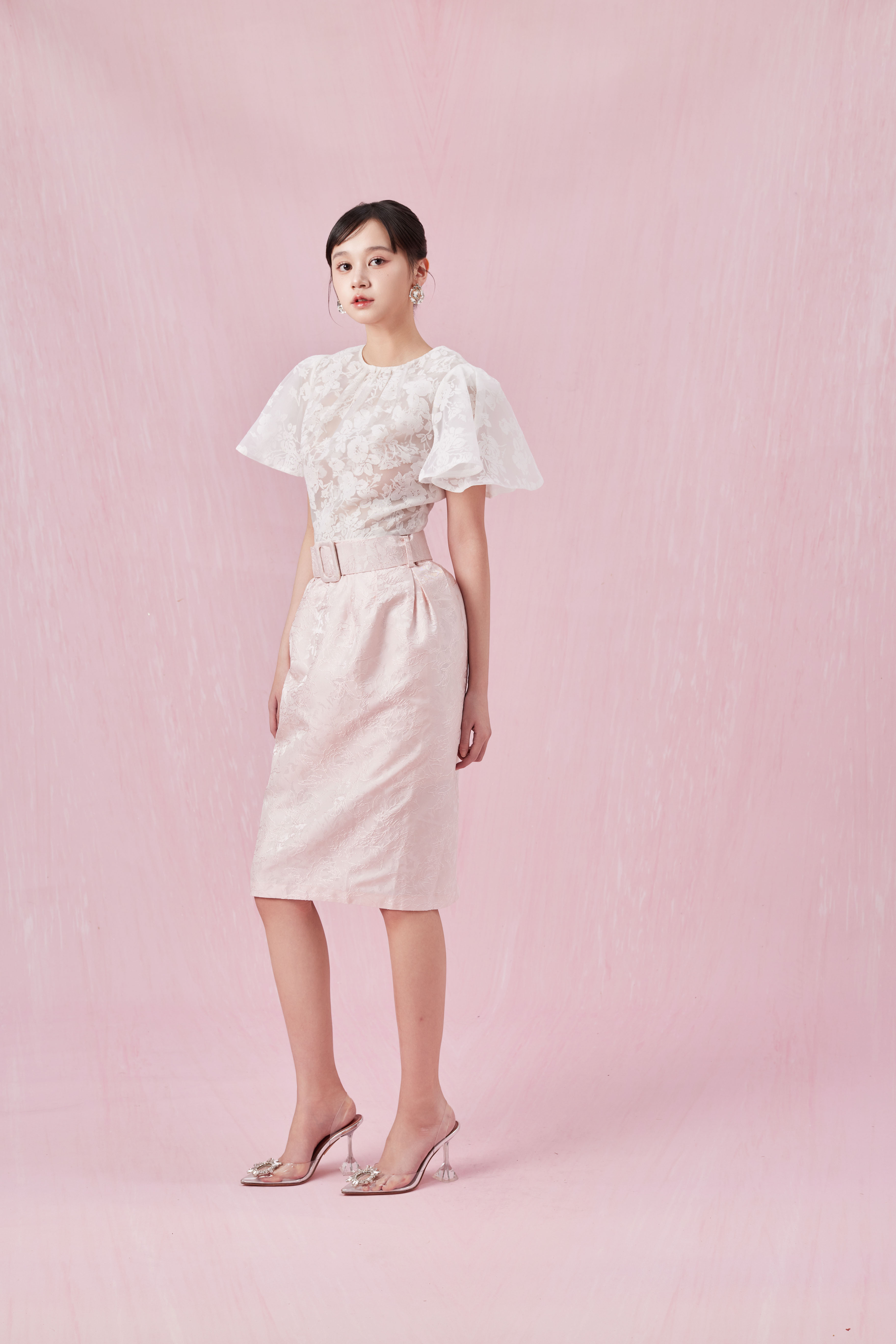 Channell White Rose Mesh Top