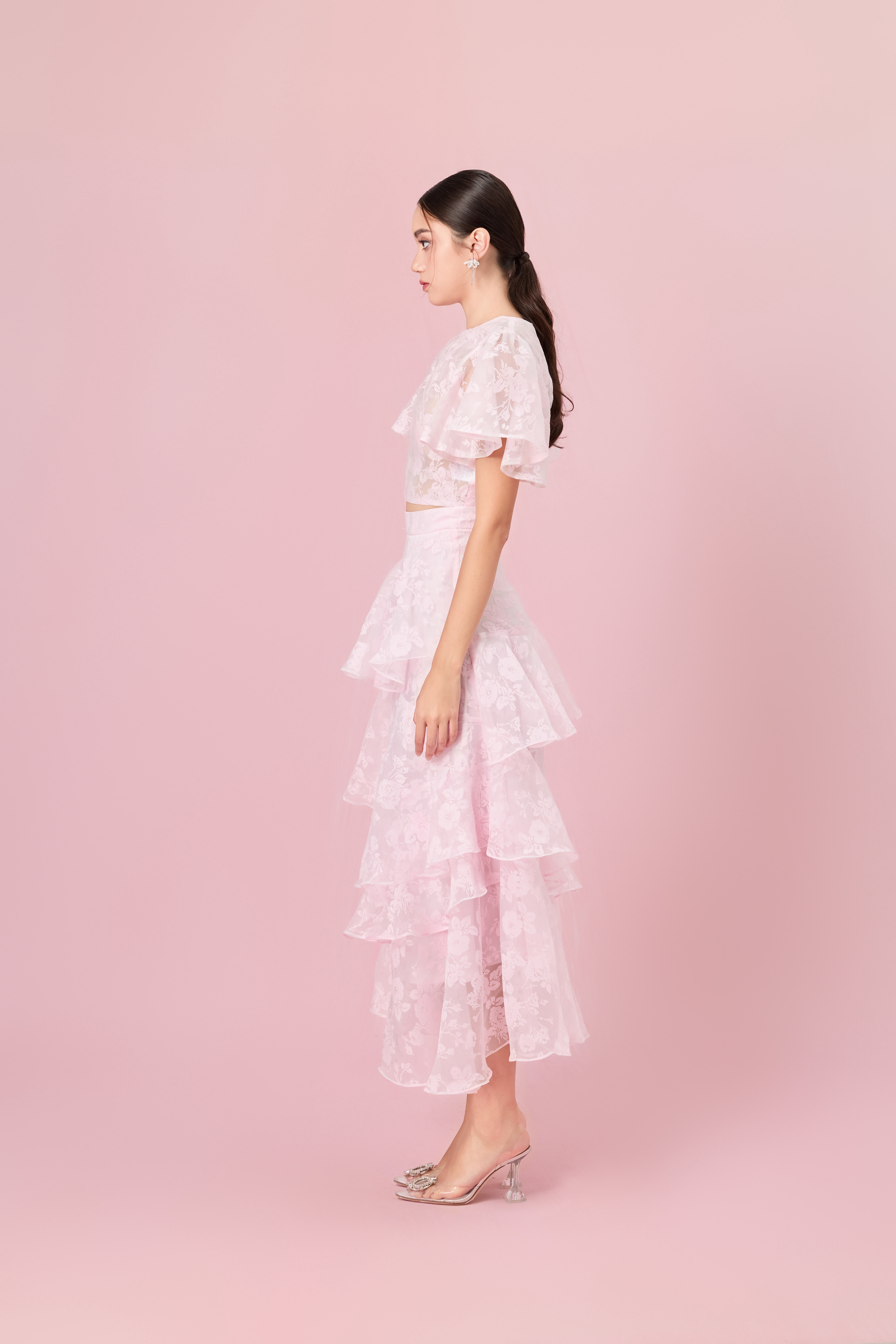 Channell Light Pink Rose Mesh Top