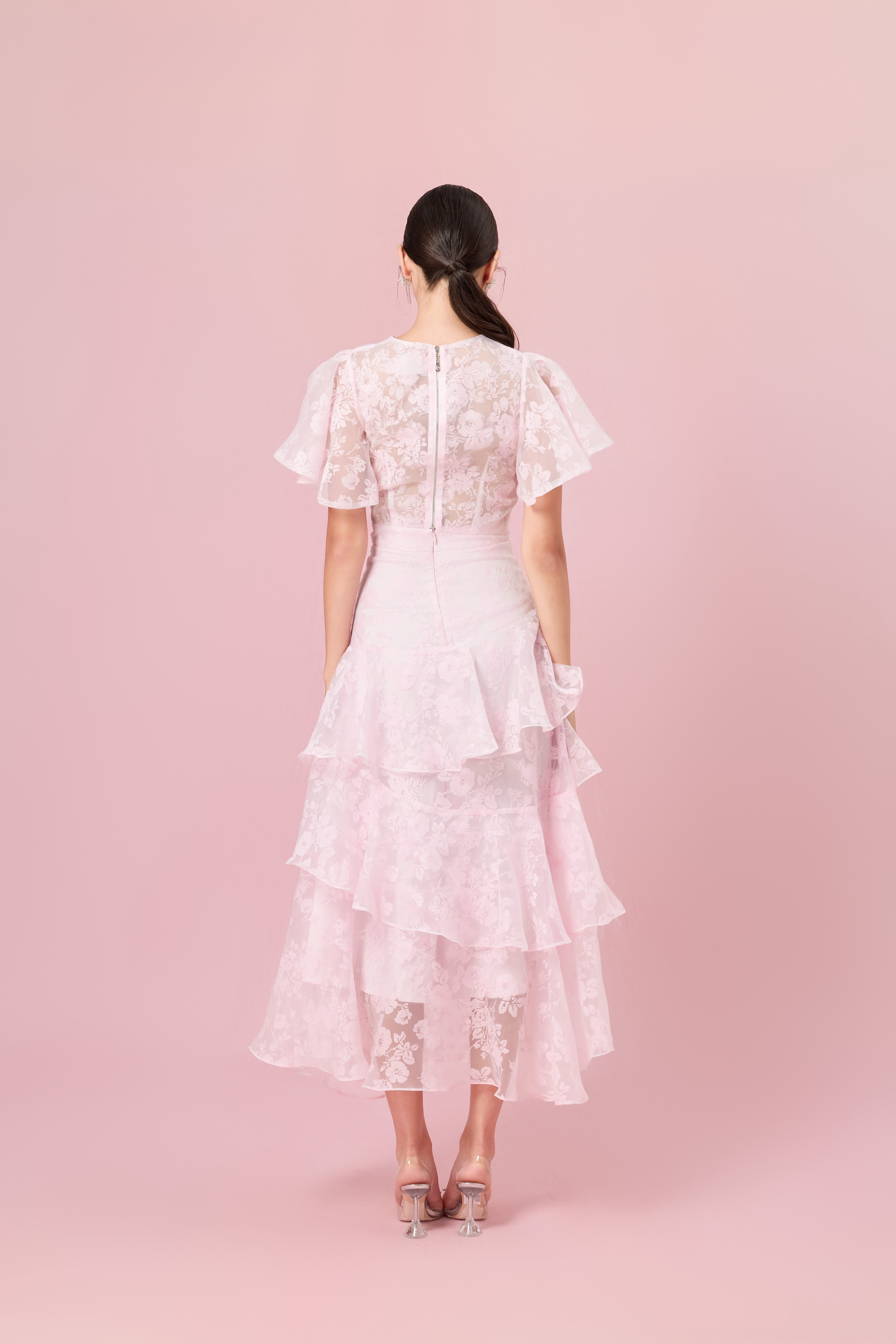 Channell Light Pink Rose Mesh Top