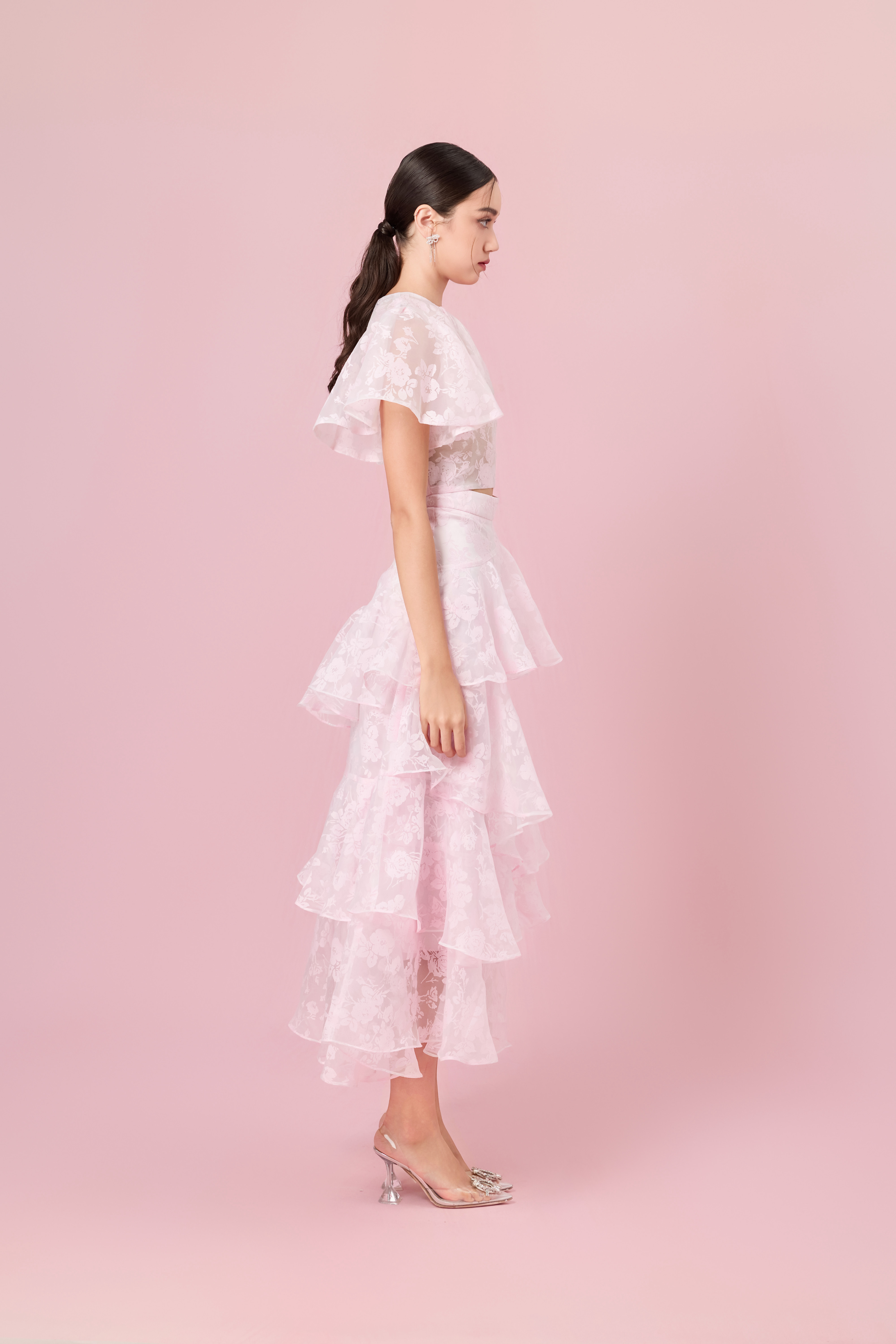 Channell Light Pink Rose Mesh Top