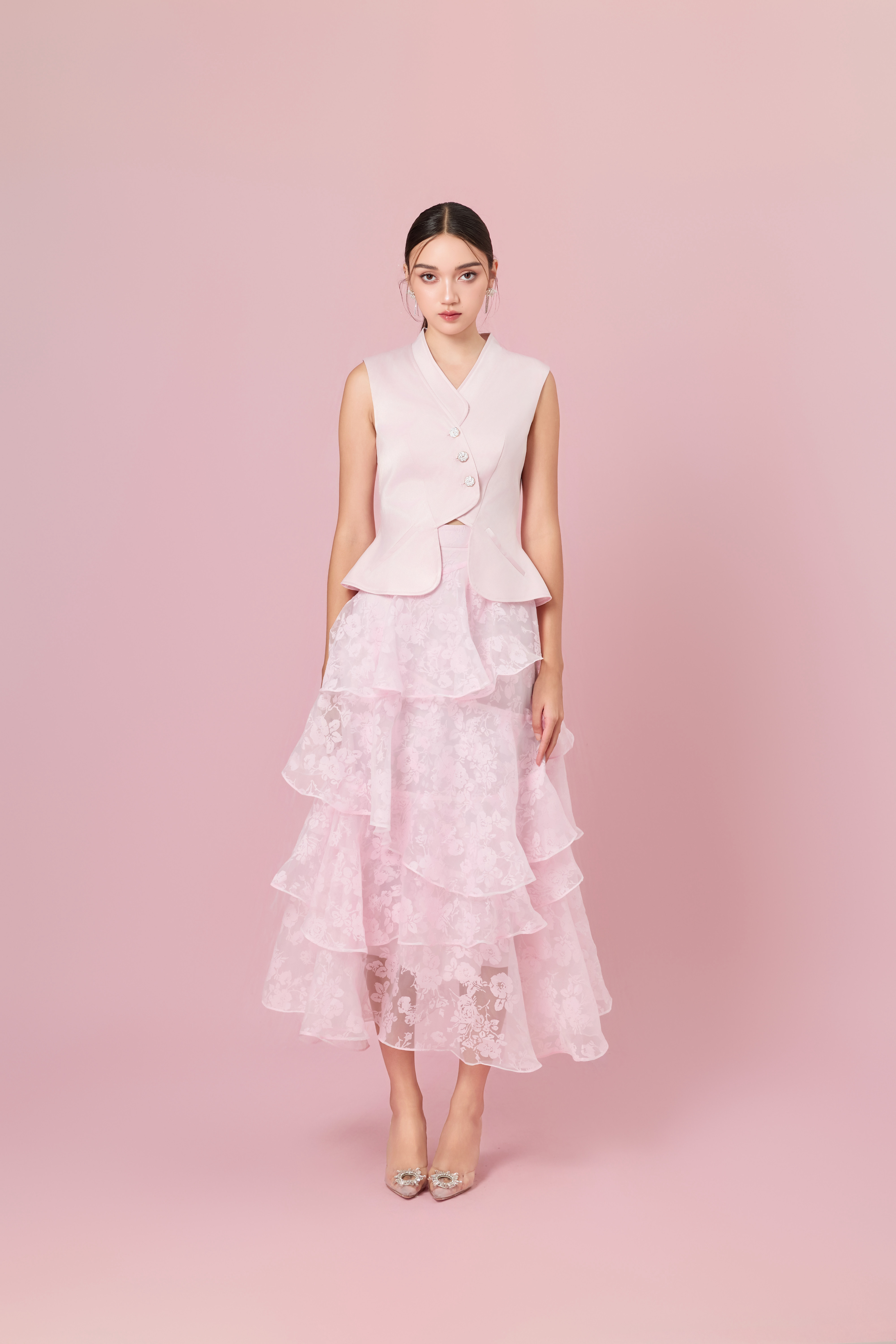 Chantiel Pink Three Button Vest