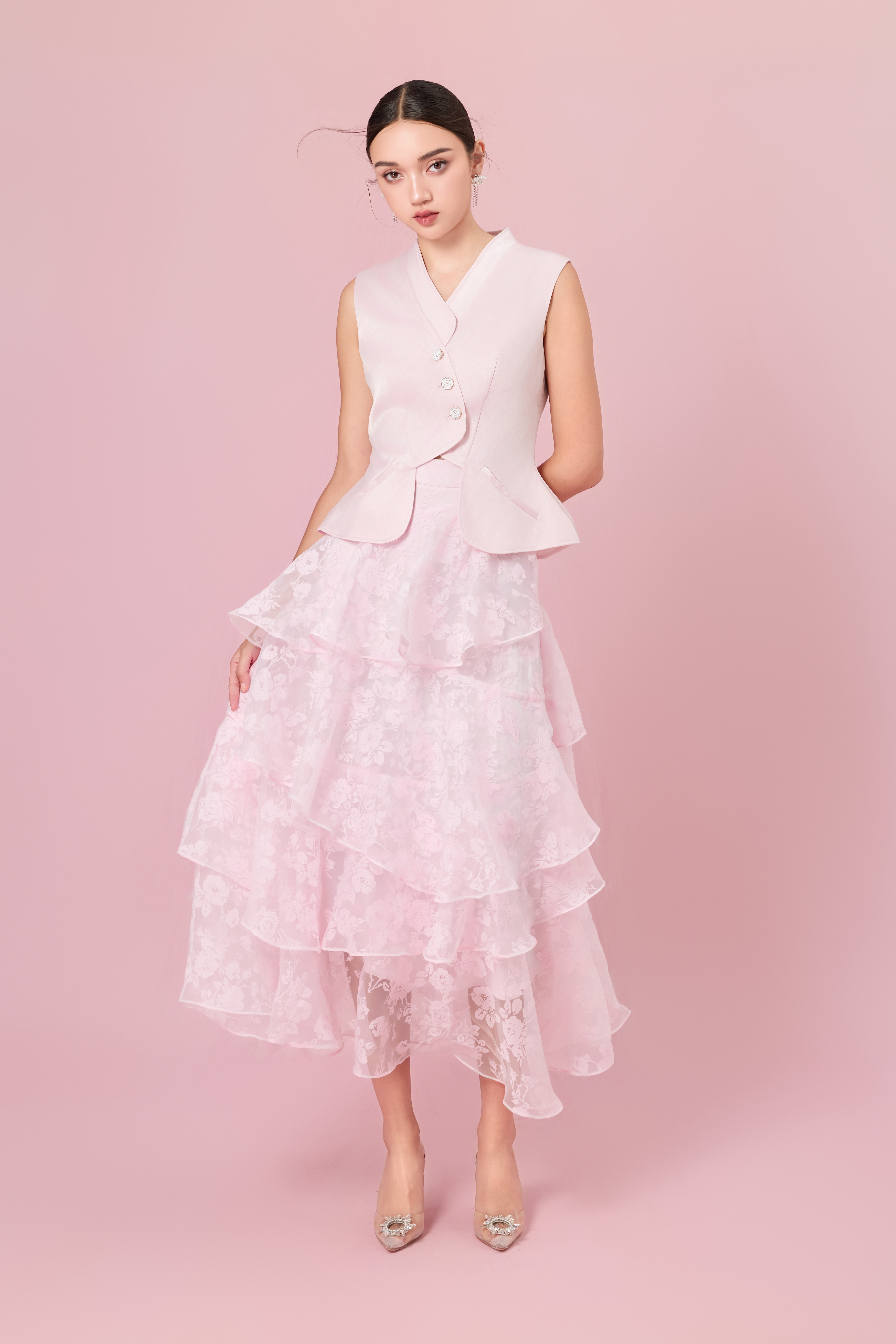 Chantiel Pink Three Button Vest