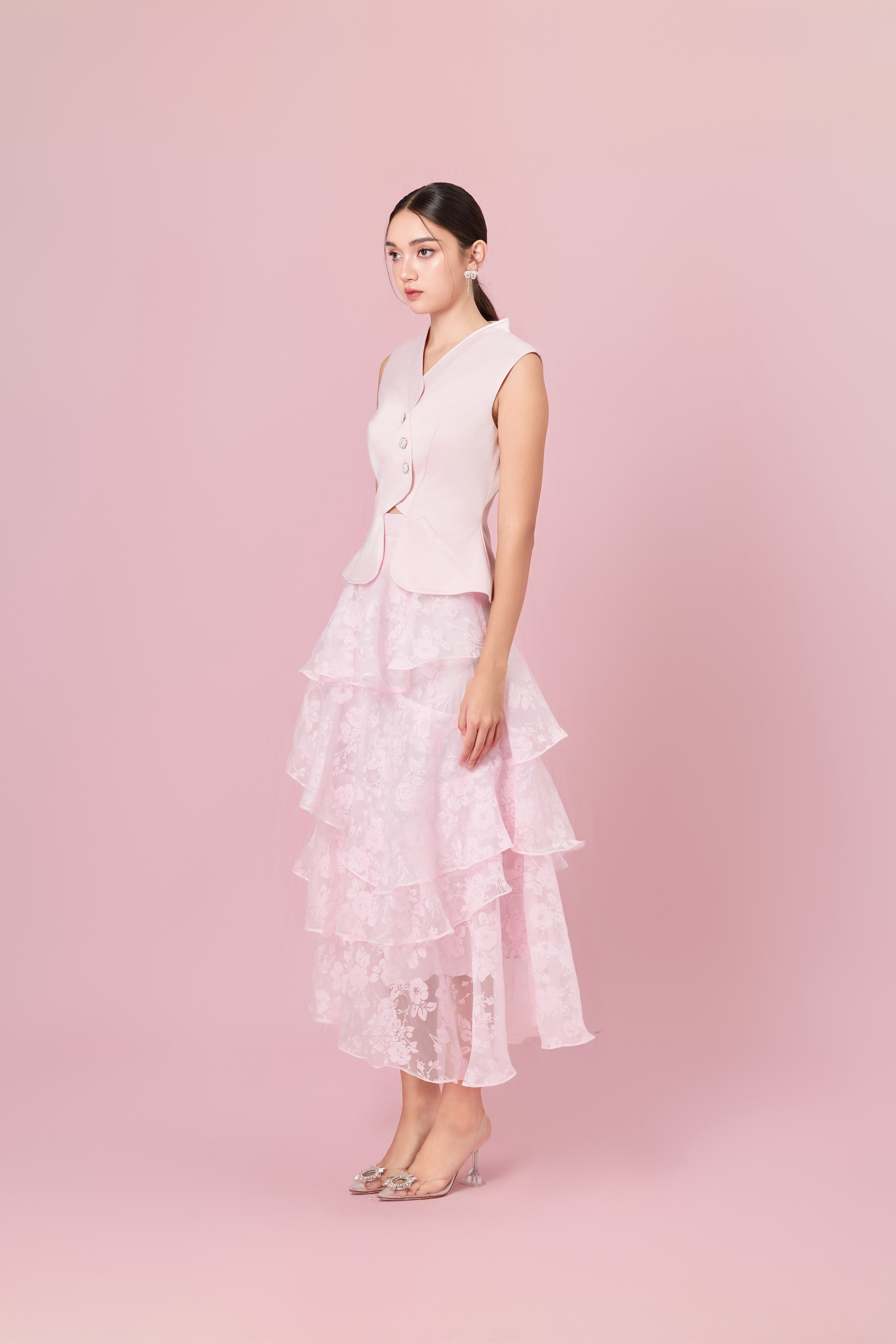 Chantiel Pink Three Button Vest