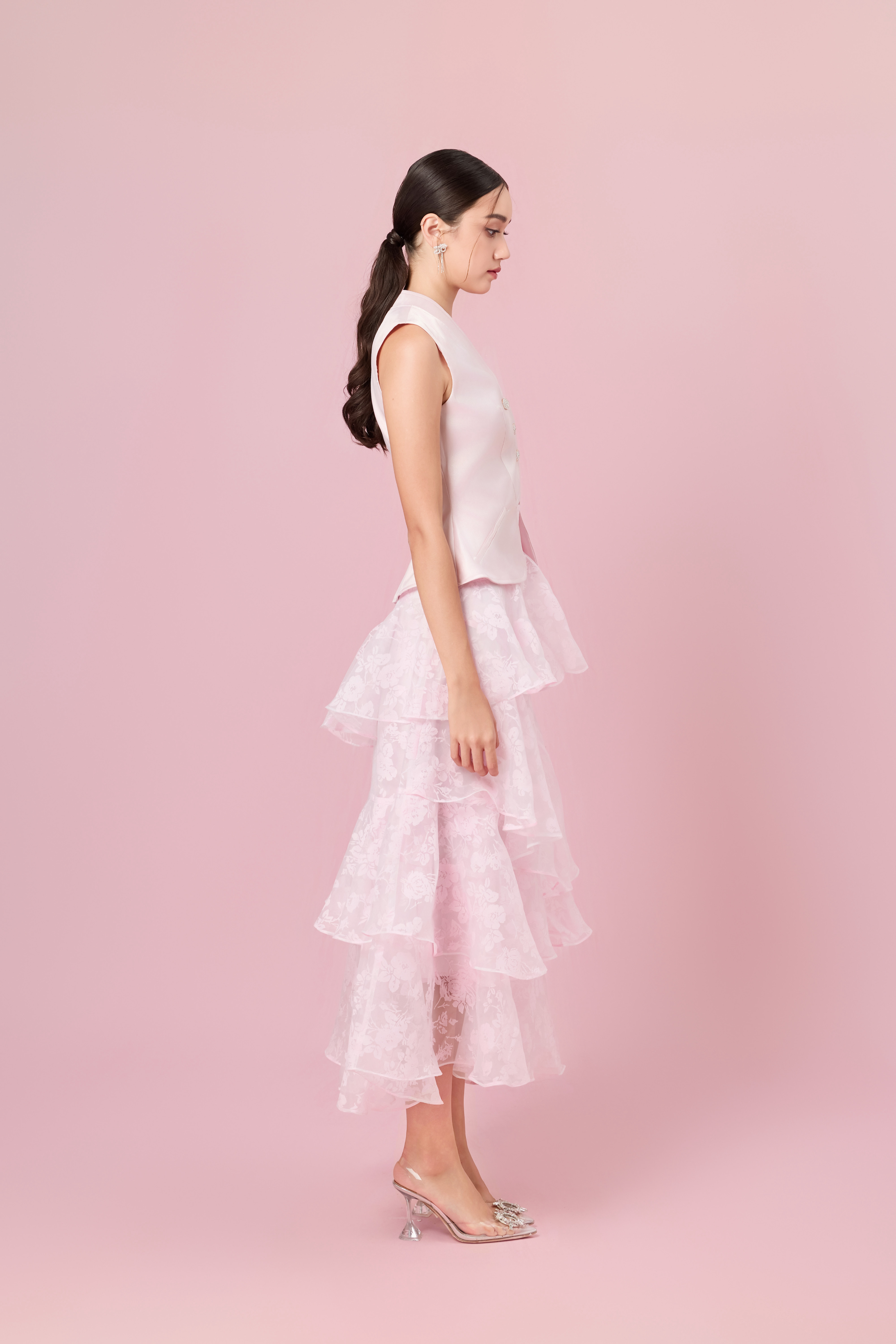 Chantiel Pink Three Button Vest