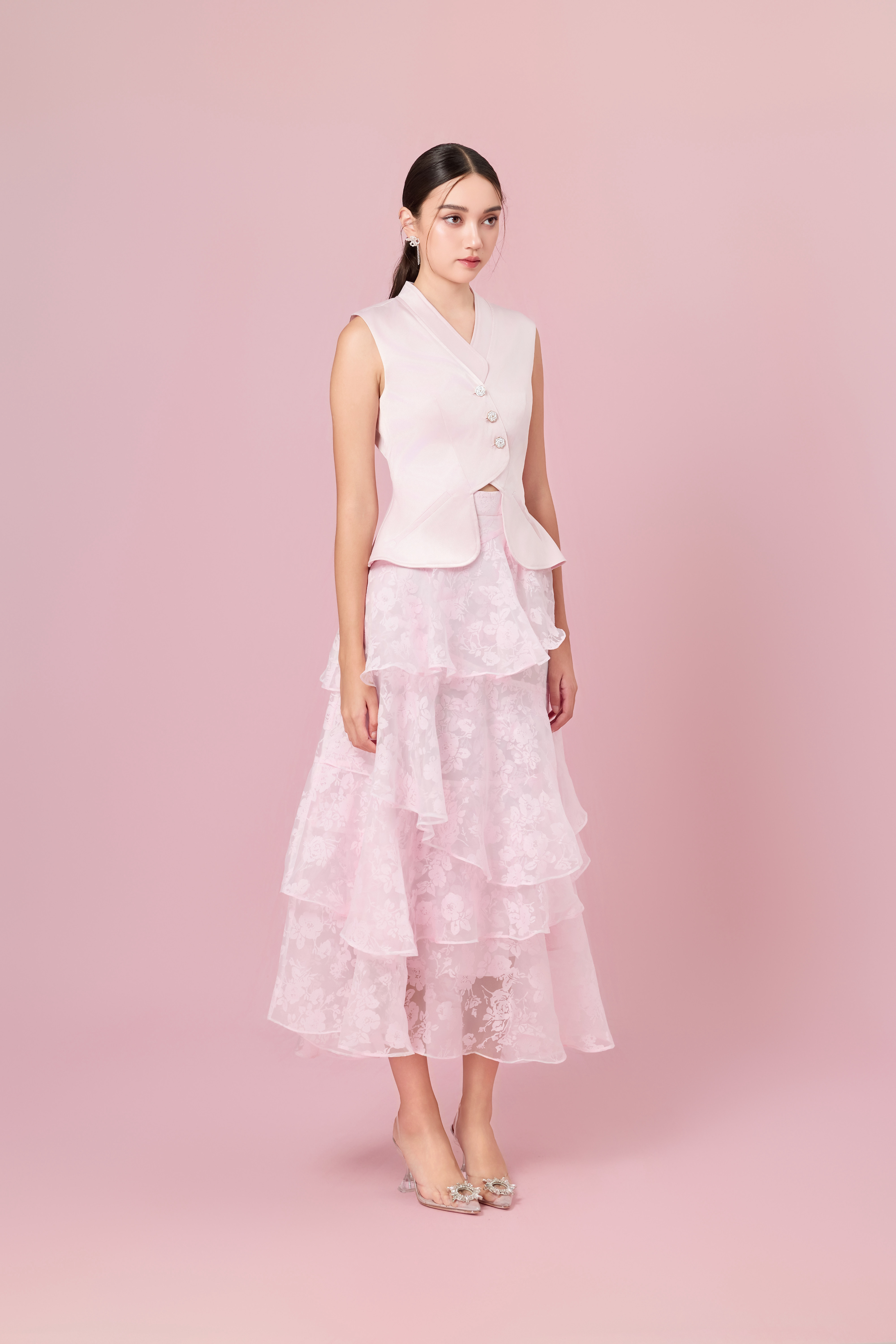 Chantiel Pink Three Button Vest