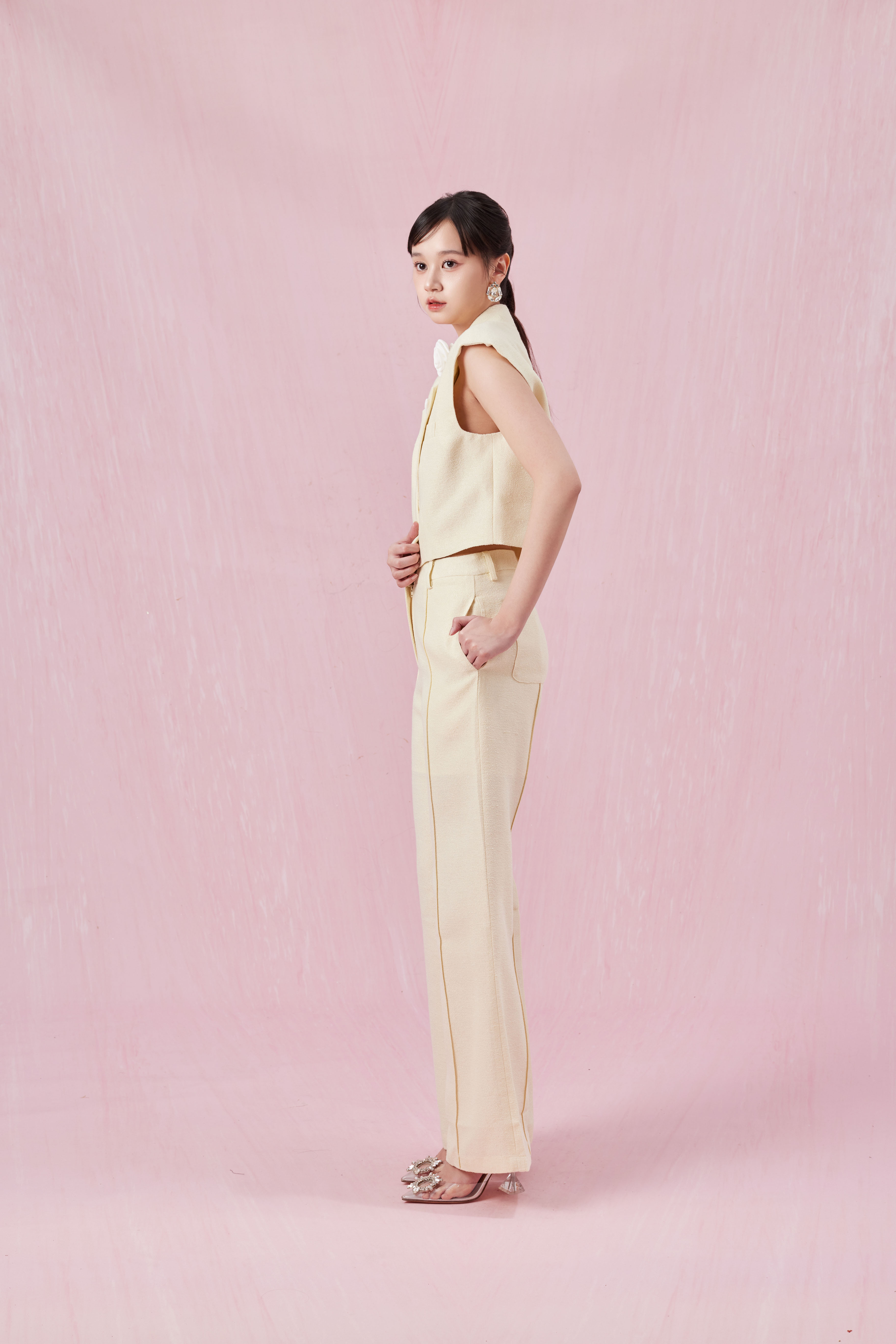 Chantelle Light Yellow Flare Pants