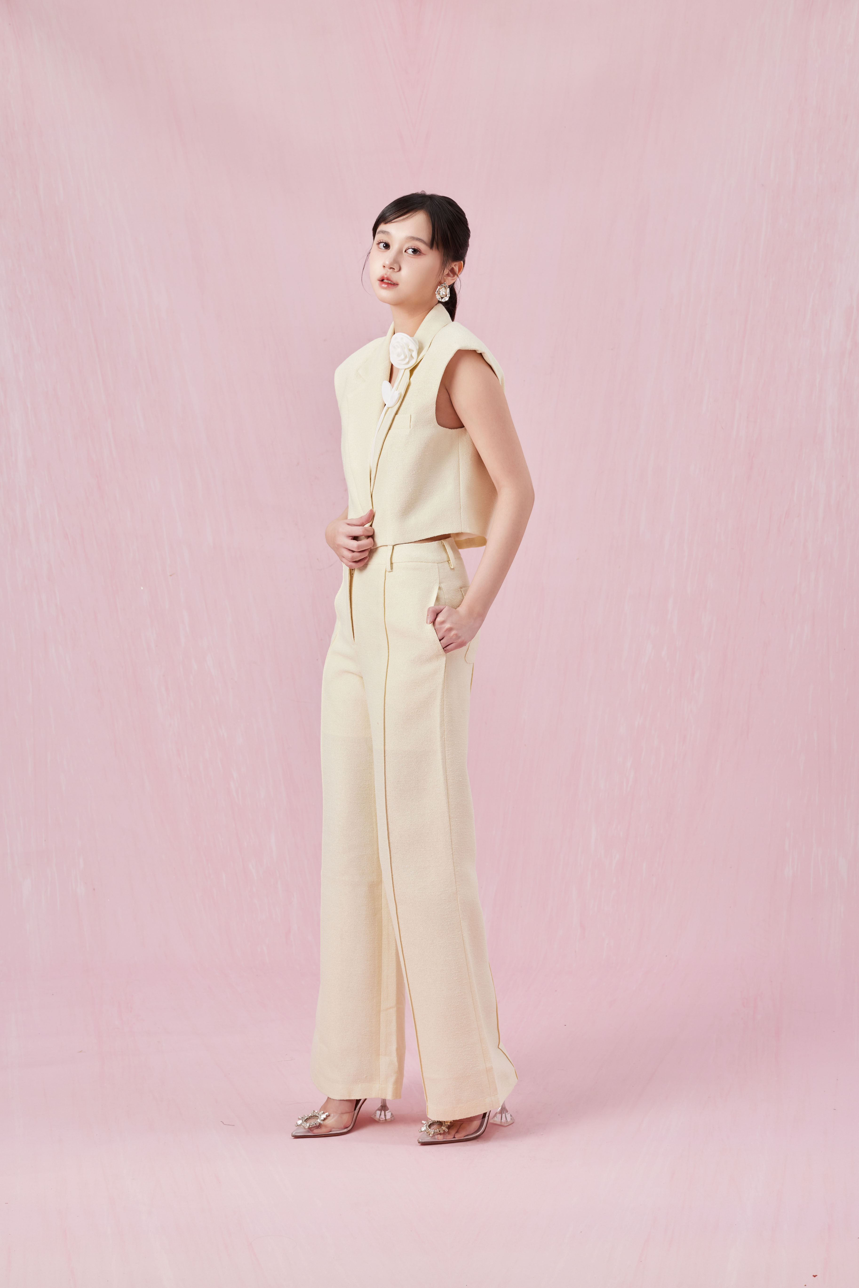 Chantelle Light Yellow Flare Pants