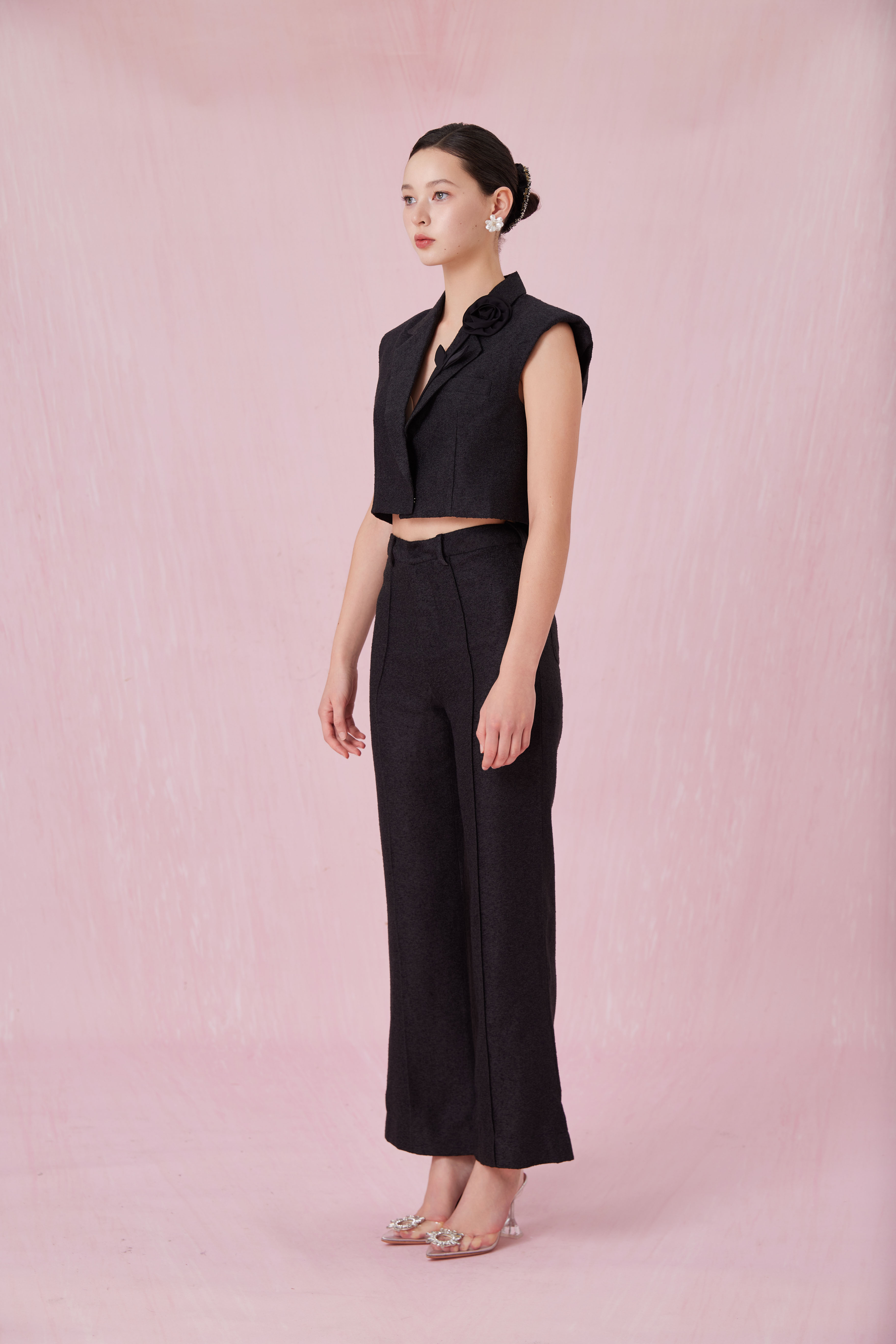 Chantelle Black Tweed Vest