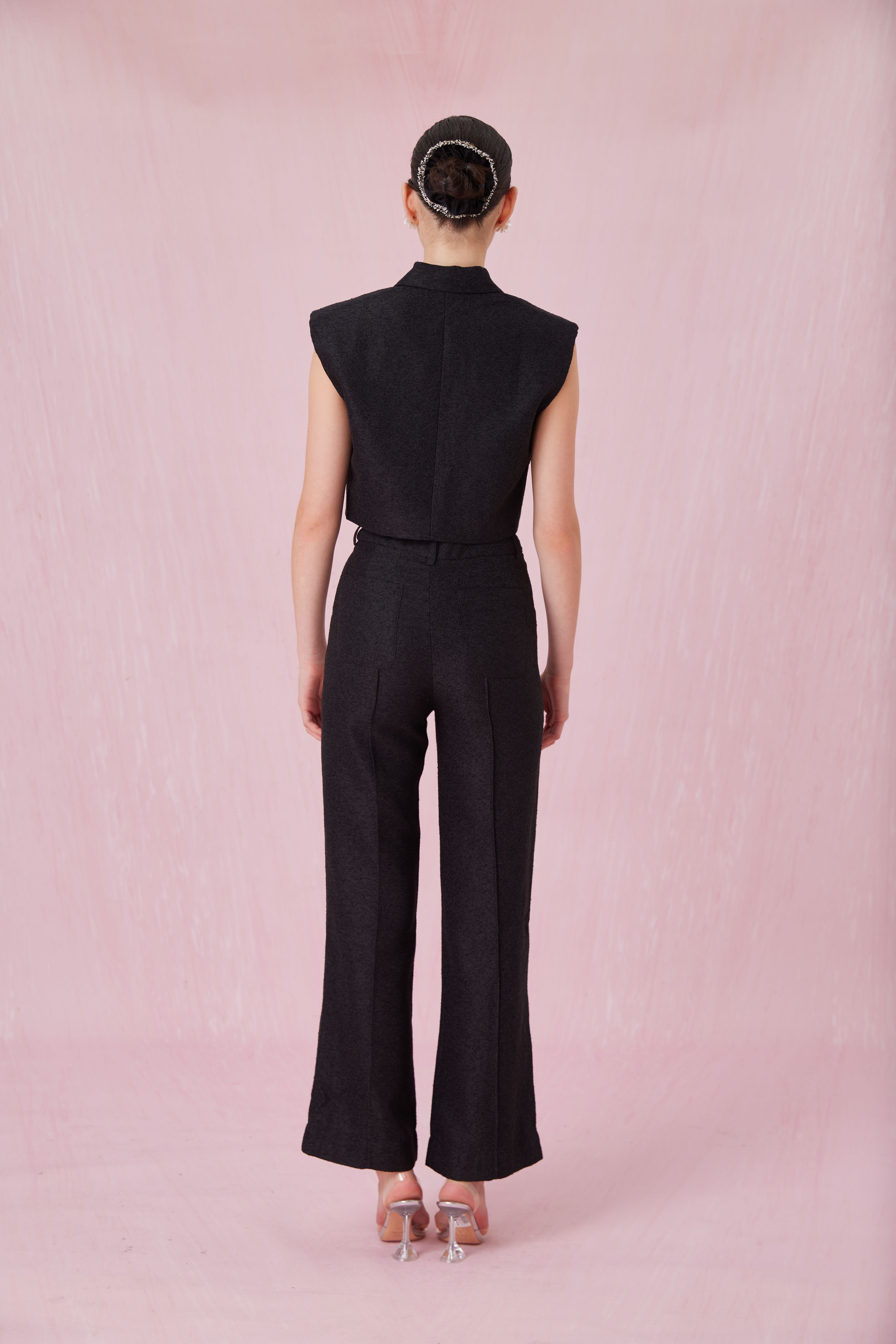 Chantelle Black Tweed Vest