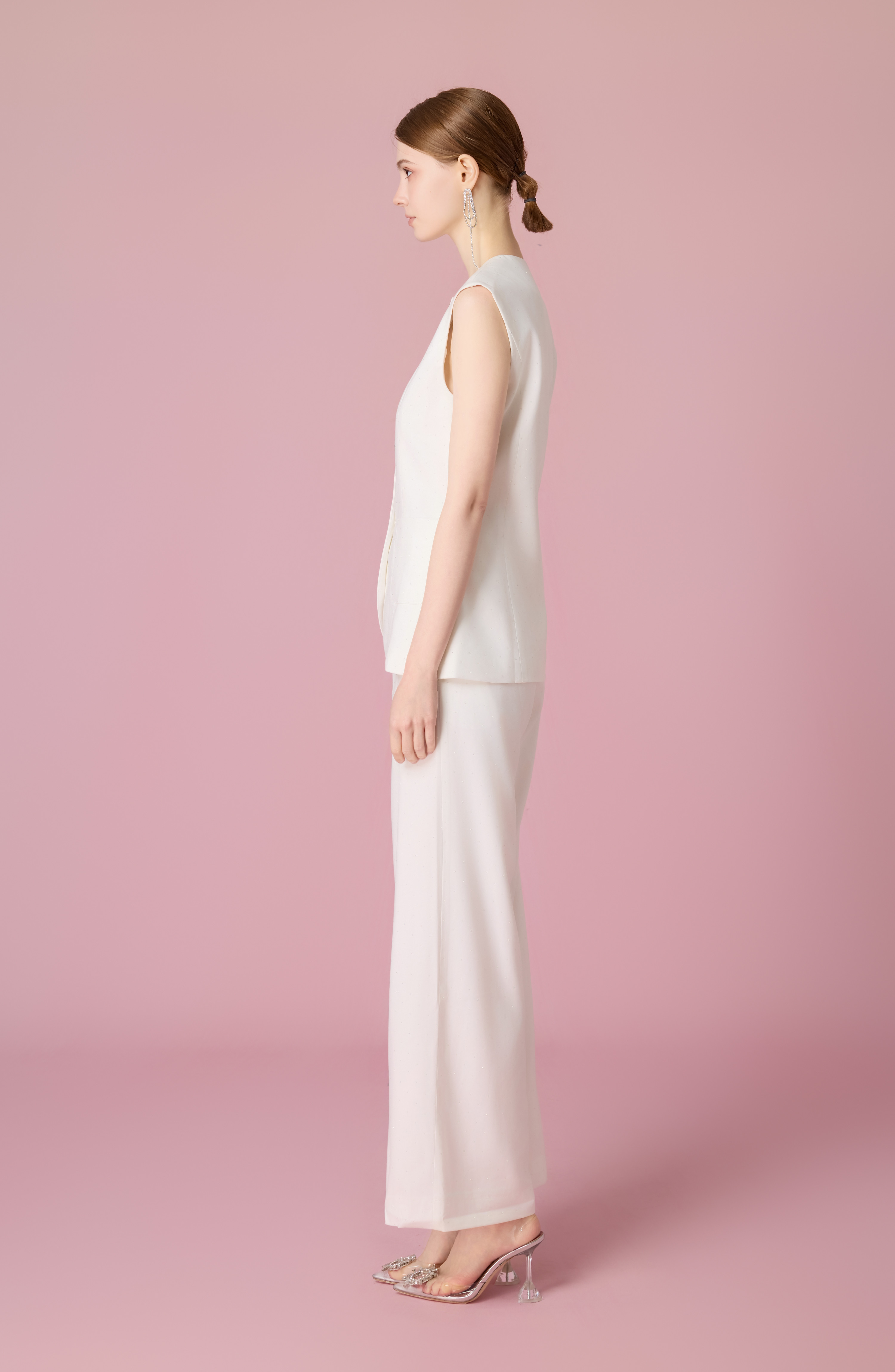 Charalin White Twinkle Vest Top