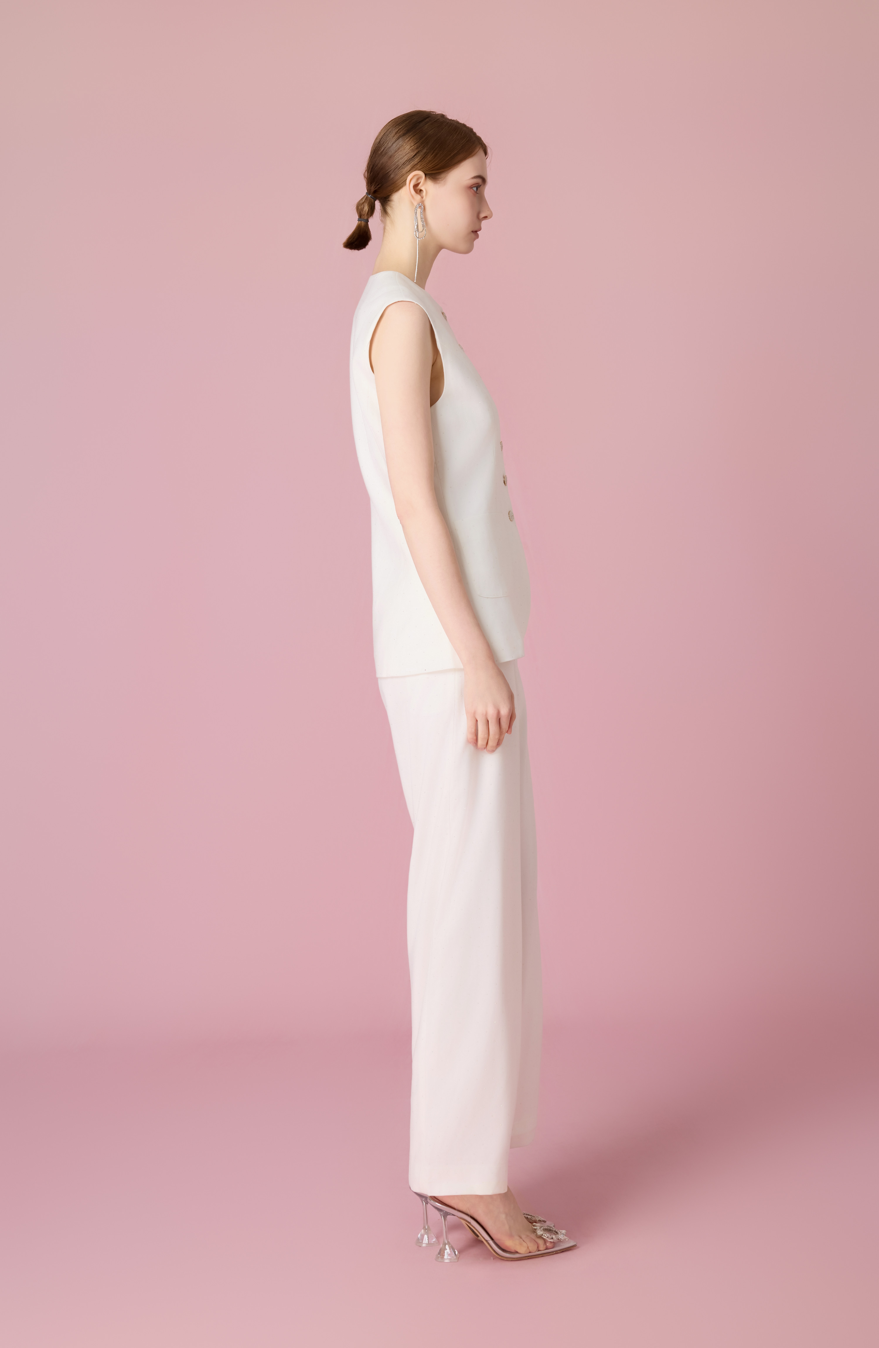 Charalin White Twinkle Vest Top