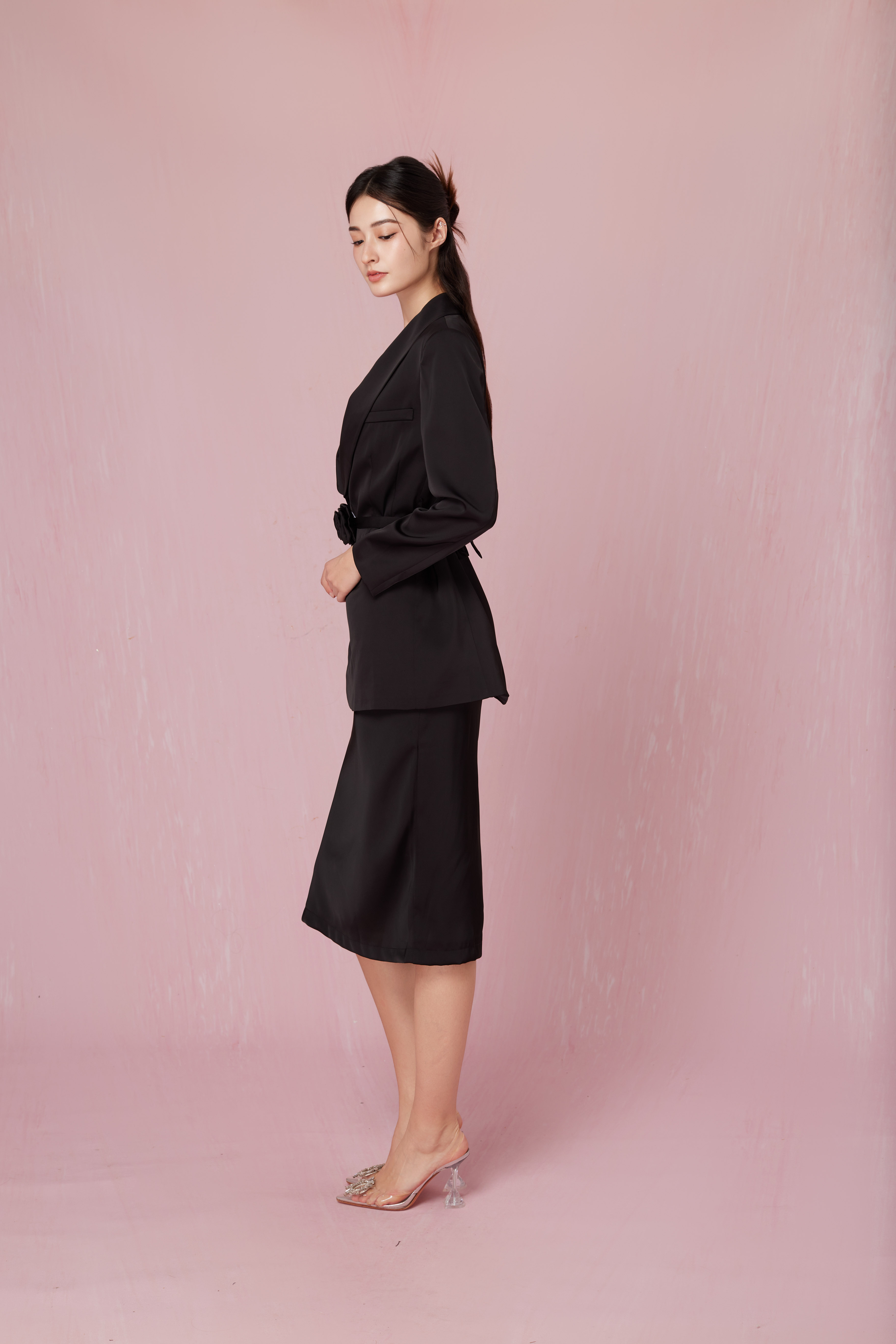 Chantael Black Wrap Blazer