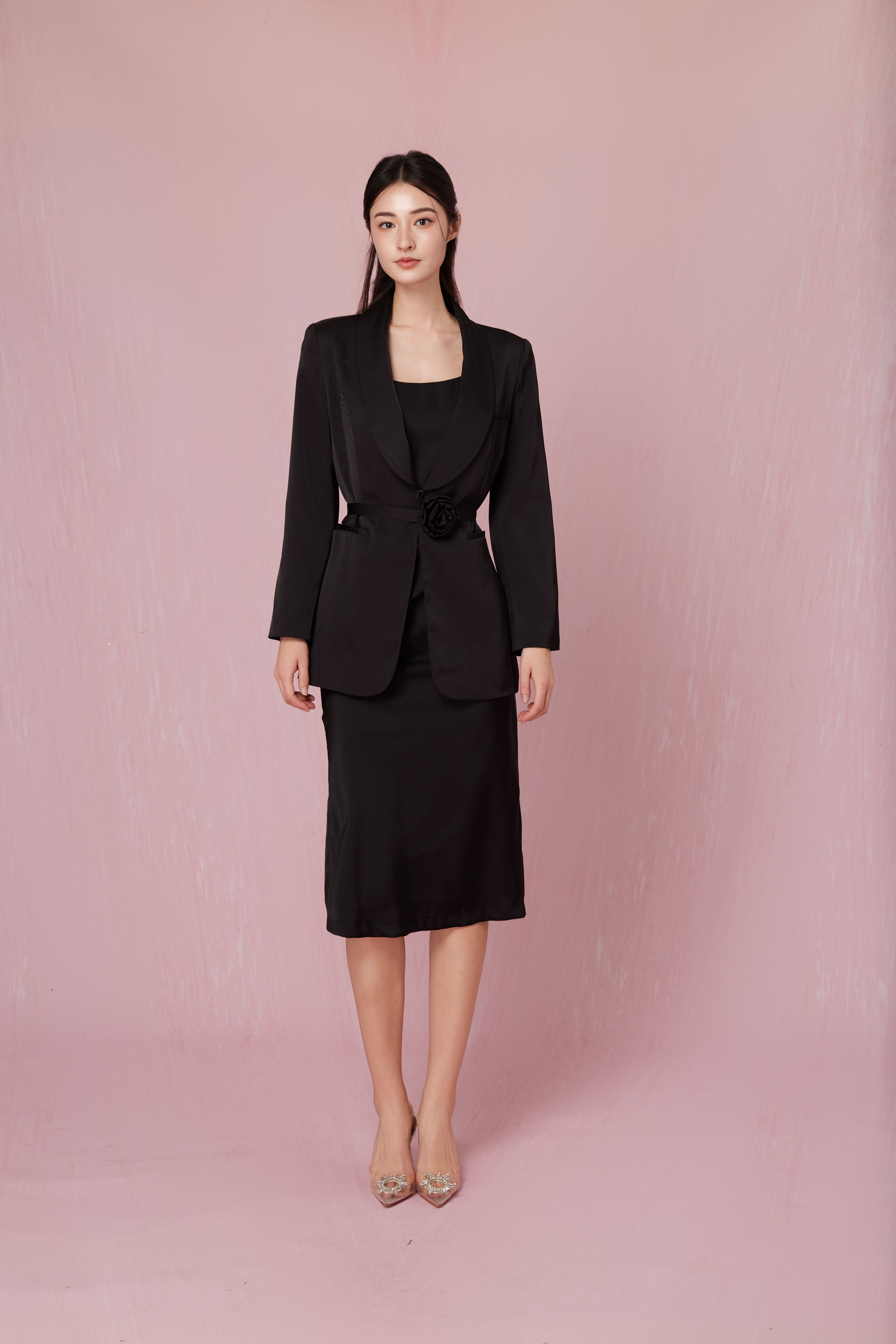 Chantael Black Wrap Blazer