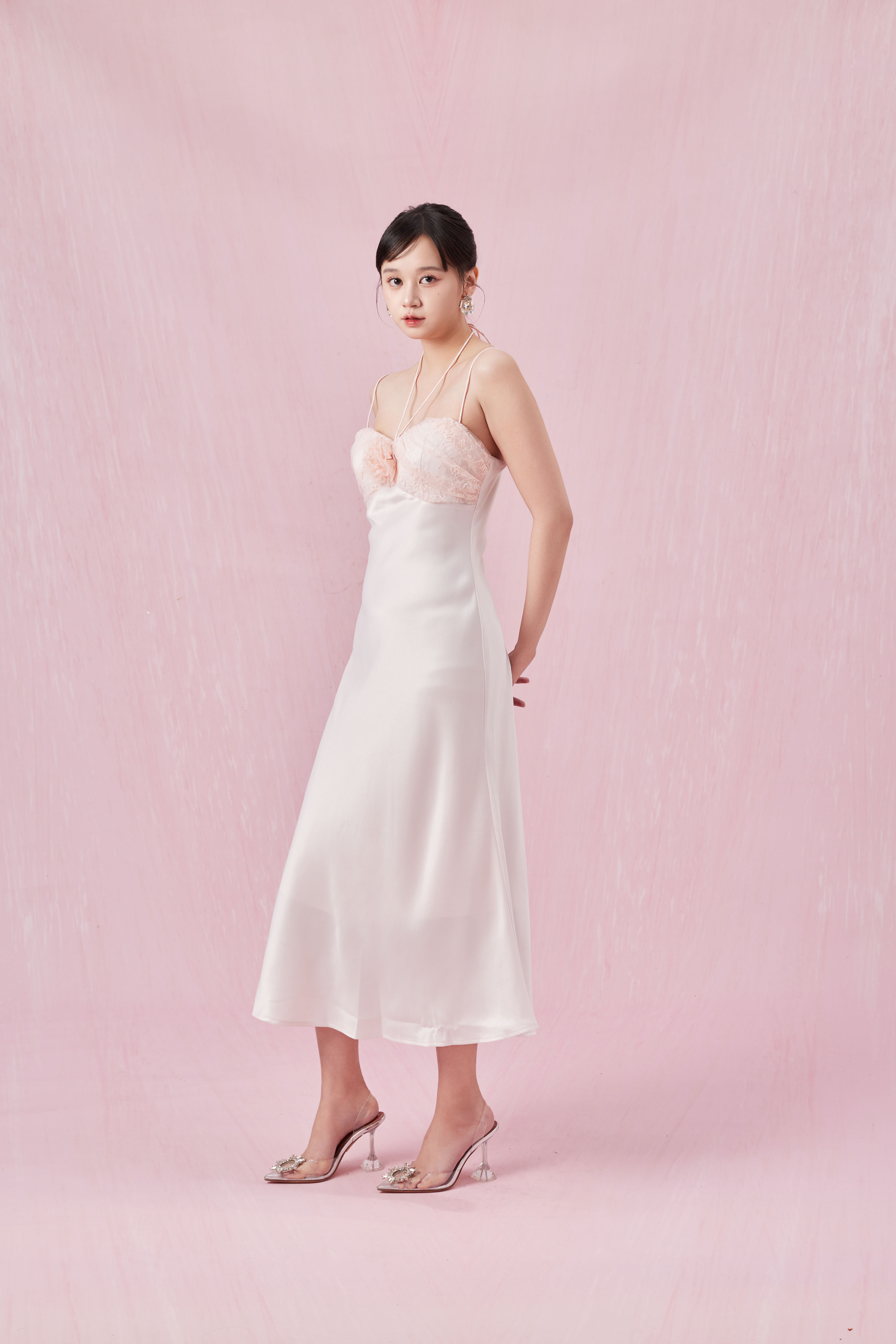 Chantela Pink Spaghetti Strap Dress