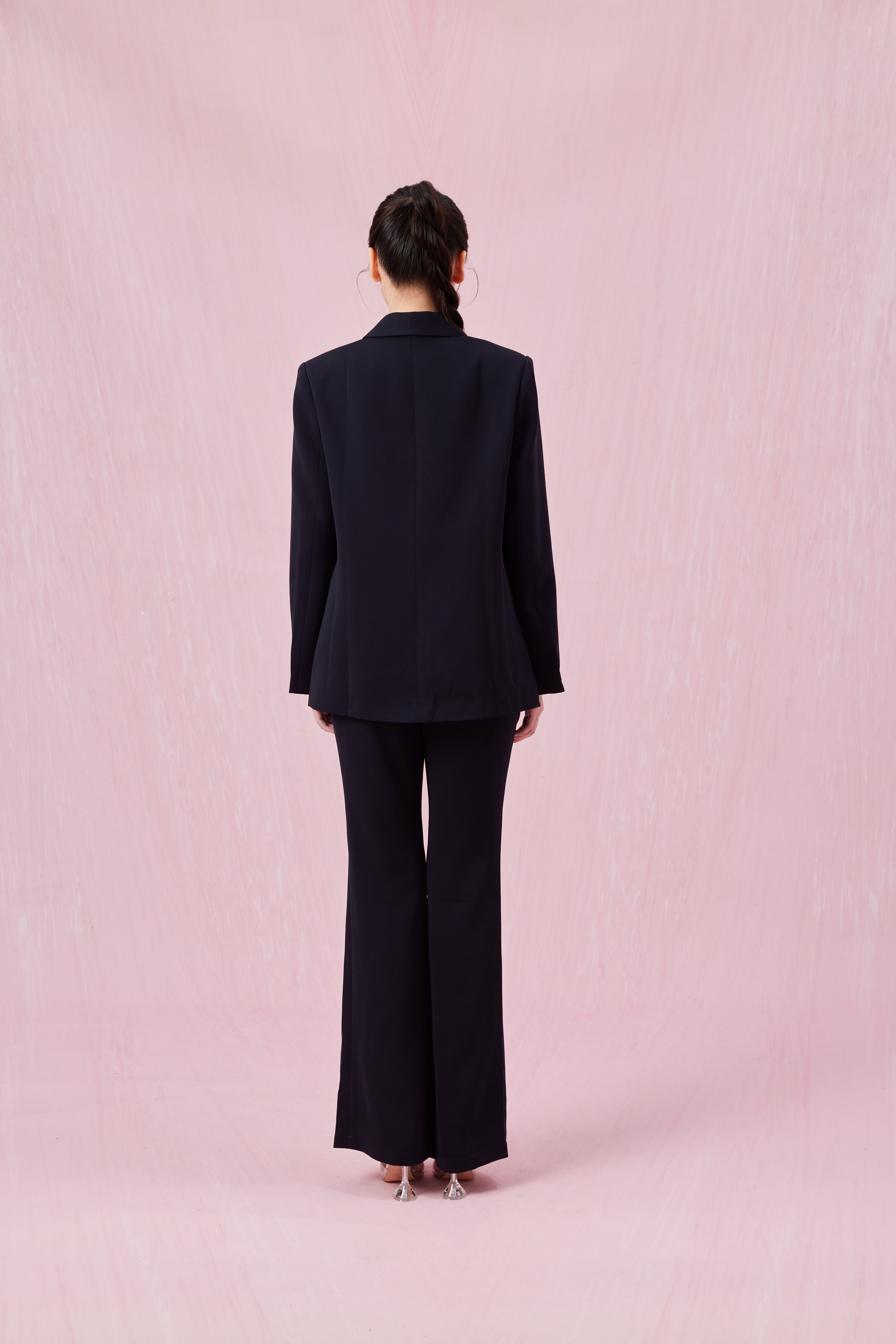 Chanteau Navy Shawl Collared Blazer