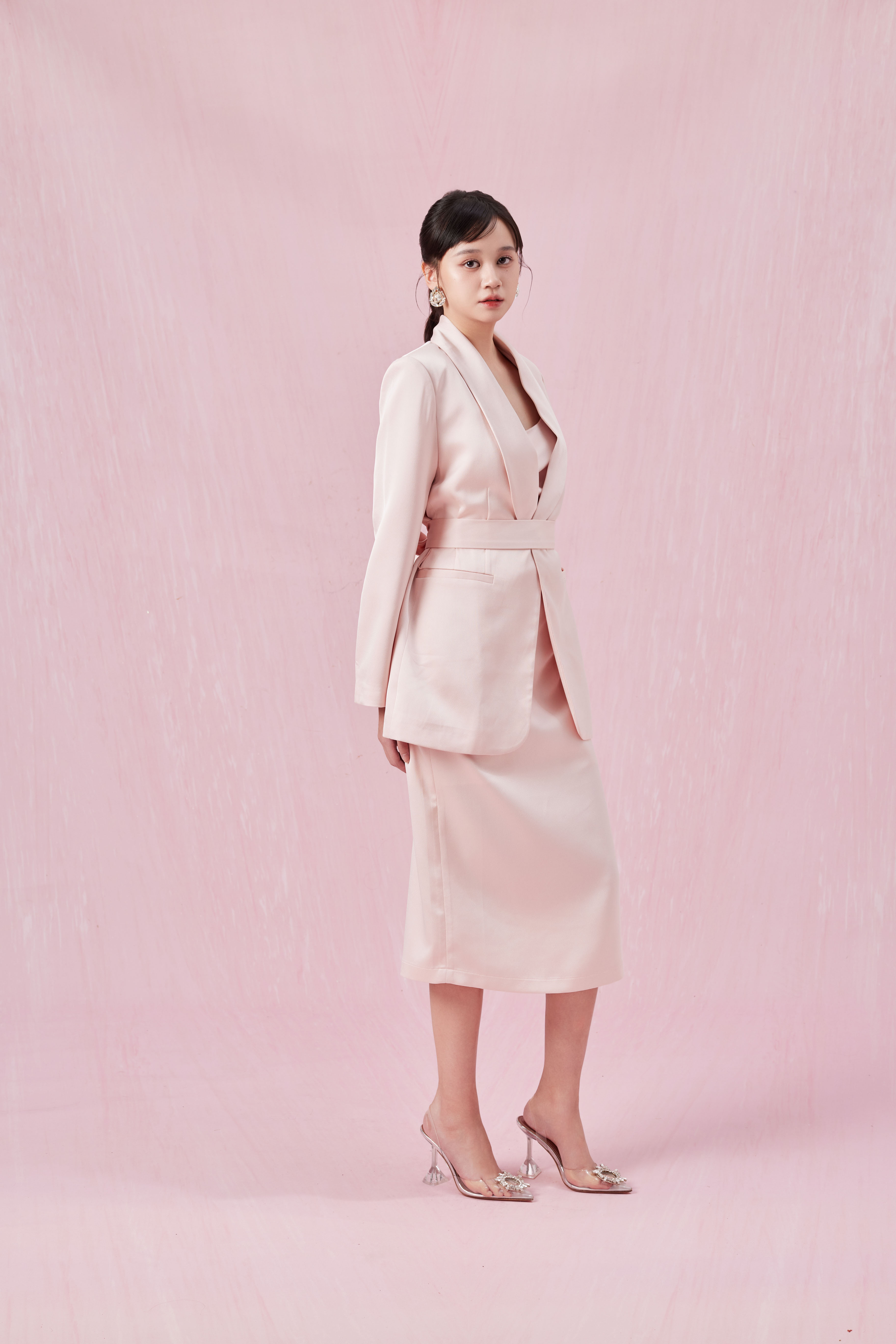 Chantael Pink Wrap Blazer